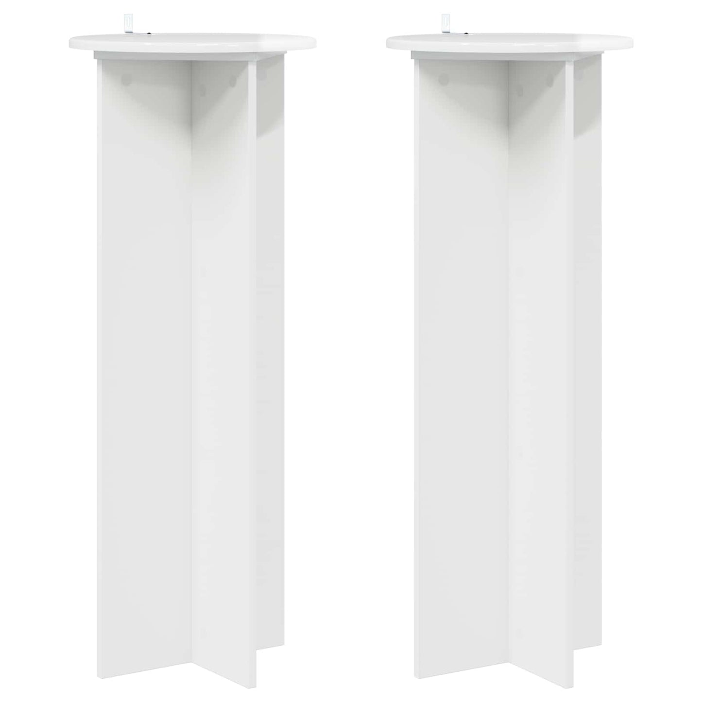 Plantenstandaard 2 pcs Hoogglans Wit Ø40 x 100 cm Bewerkt hout is nu te koop bij PeponiXL, paradijselijk wonen!