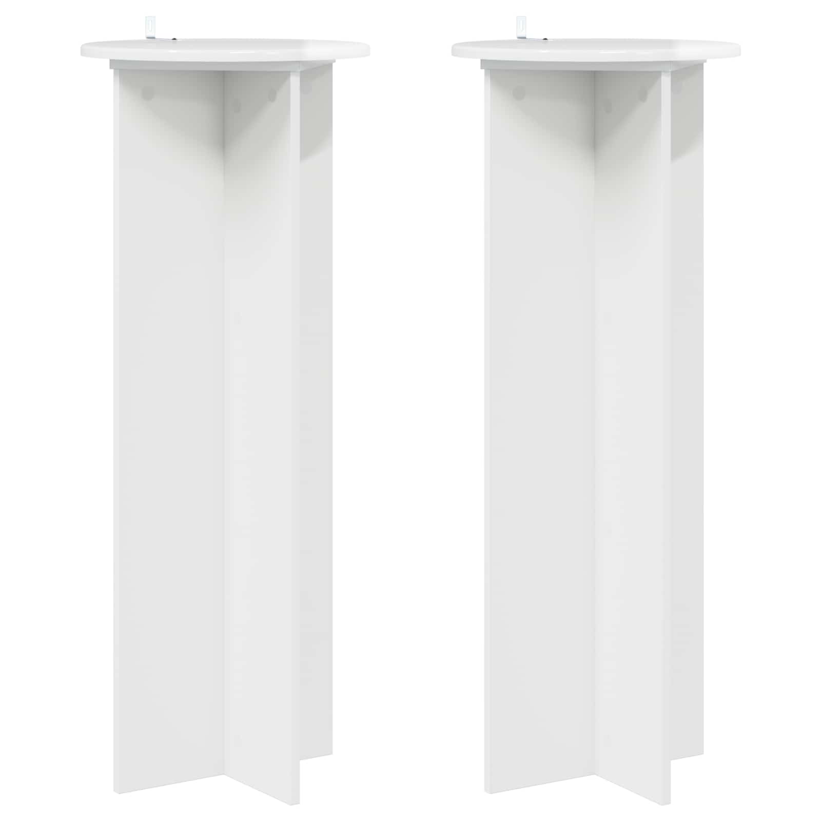 Plantenstandaard 2 pcs Hoogglans Wit Ø40 x 100 cm Bewerkt hout is nu te koop bij PeponiXL, paradijselijk wonen!