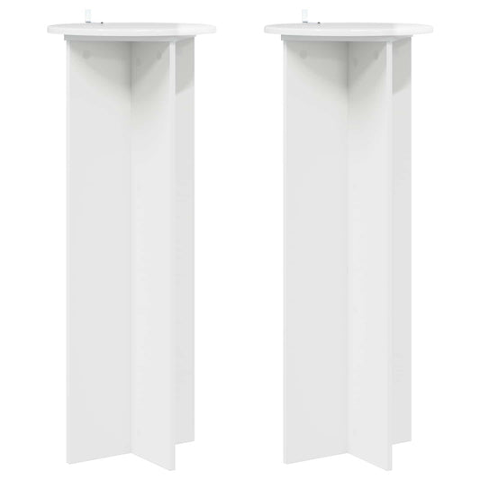 Plantenstandaard 2 pcs Hoogglans Wit Ø40 x 100 cm Bewerkt hout is nu te koop bij PeponiXL, paradijselijk wonen!