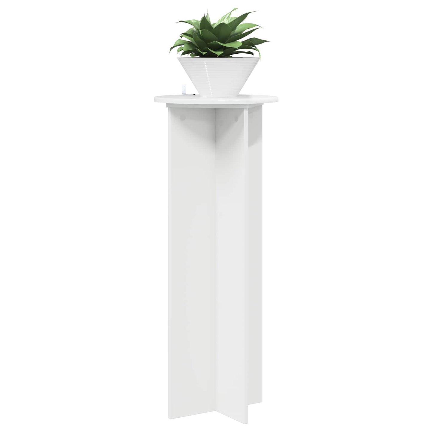 Plantenstandaard 2 pcs Hoogglans Wit Ø40 x 100 cm Bewerkt hout is nu te koop bij PeponiXL, paradijselijk wonen!