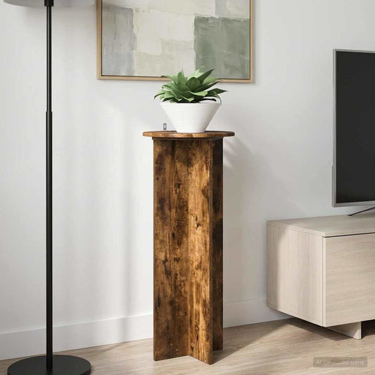 Plantenstandaard 2 pcs Gerookt eiken Ø40 x 100 cm Bewerkt hout is nu te koop bij PeponiXL, paradijselijk wonen!