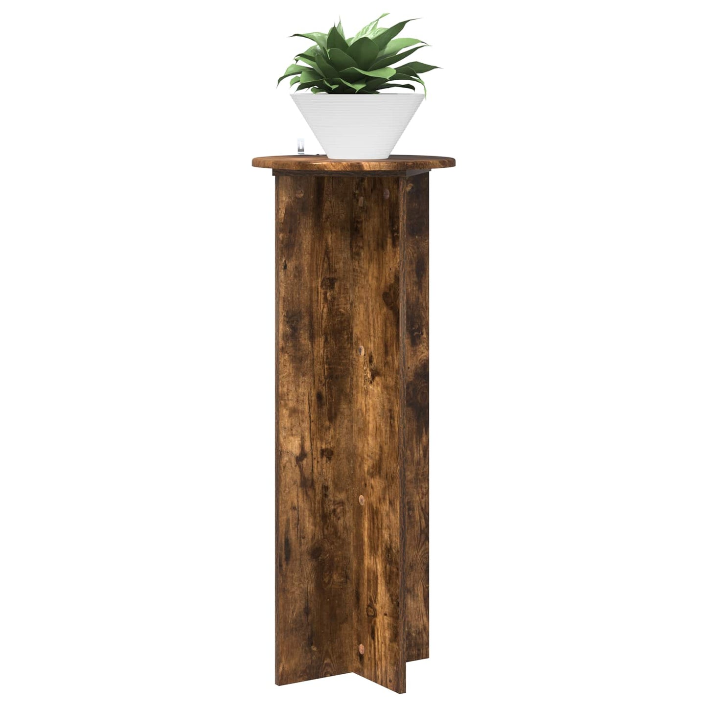 Plantenstandaard 2 pcs Gerookt eiken Ø40 x 100 cm Bewerkt hout is nu te koop bij PeponiXL, paradijselijk wonen!