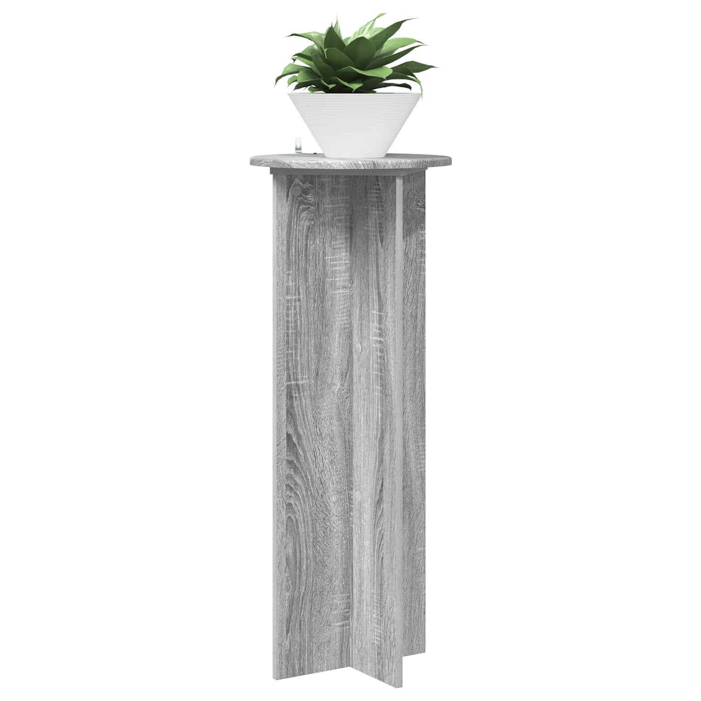 Plantenstandaard 2 pcs Grijs sonoma Ø40 x 100 cm Bewerkt hout is nu te koop bij PeponiXL, paradijselijk wonen!
