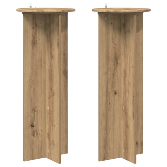 Plantenstandaard 2 pcs Artisanaal eiken Ø40 x 100 cm is nu te koop bij PeponiXL, paradijselijk wonen!
