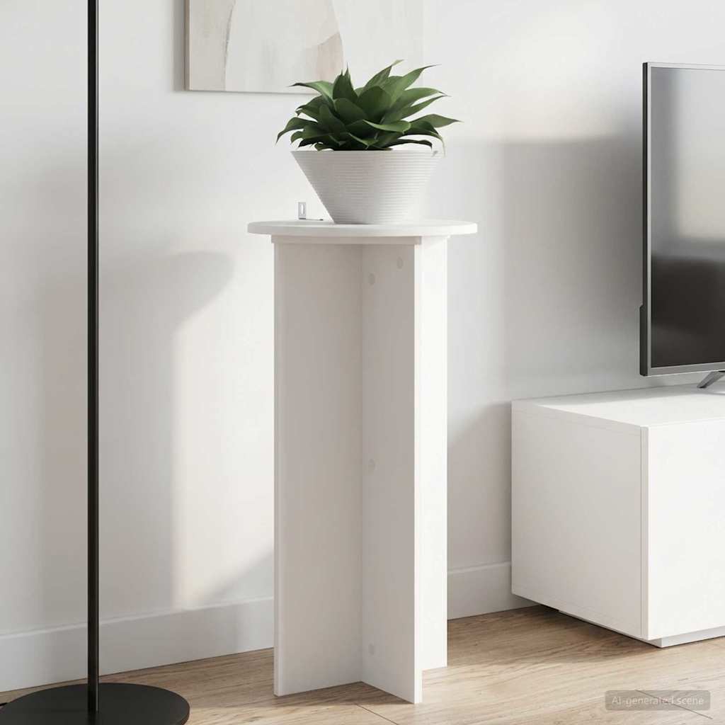 Plantenstandaard 2 pcs Wit Ø40 x 80 cm Bewerkt hout is nu te koop bij PeponiXL, paradijselijk wonen!