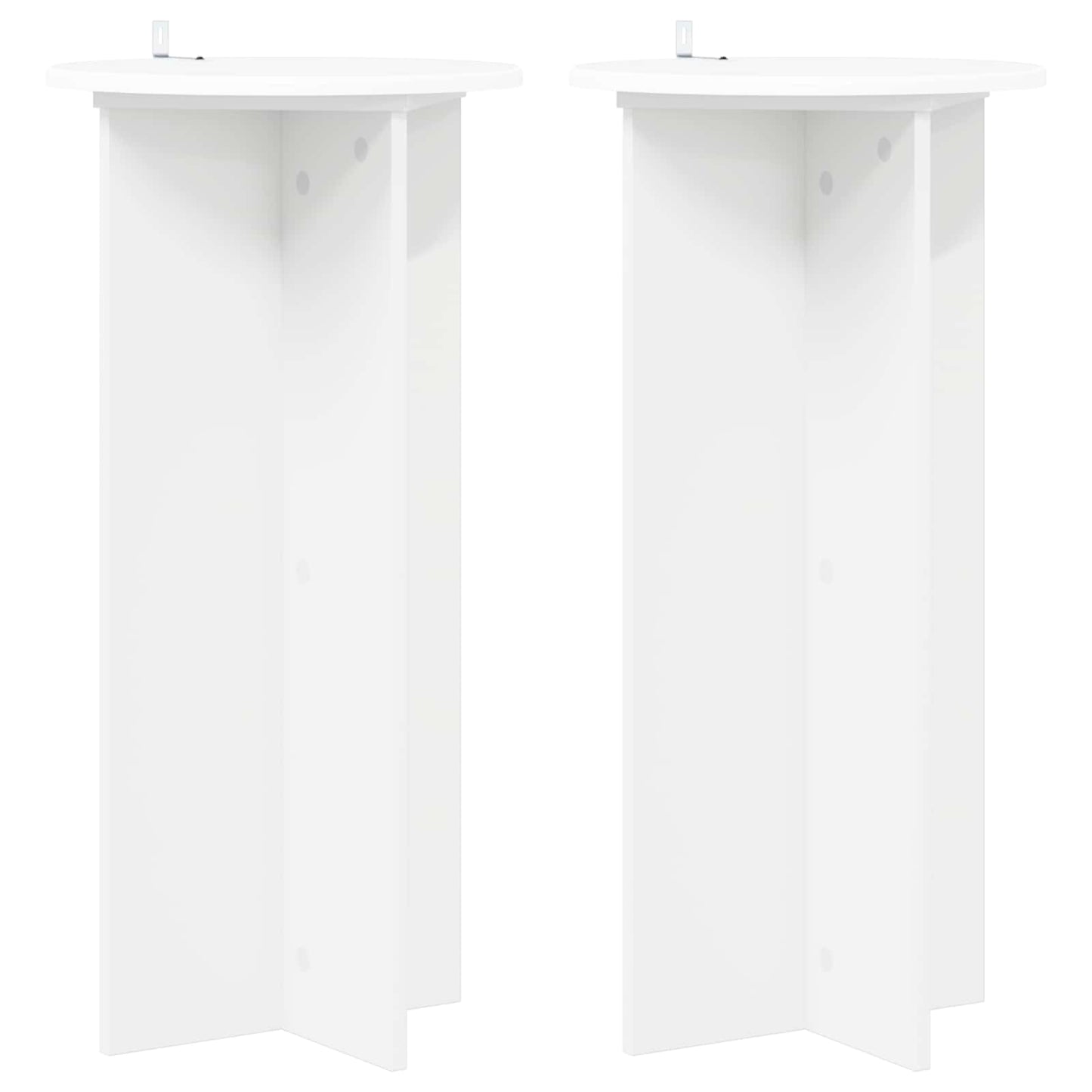 Plantenstandaard 2 pcs Wit Ø40 x 80 cm Bewerkt hout is nu te koop bij PeponiXL, paradijselijk wonen!