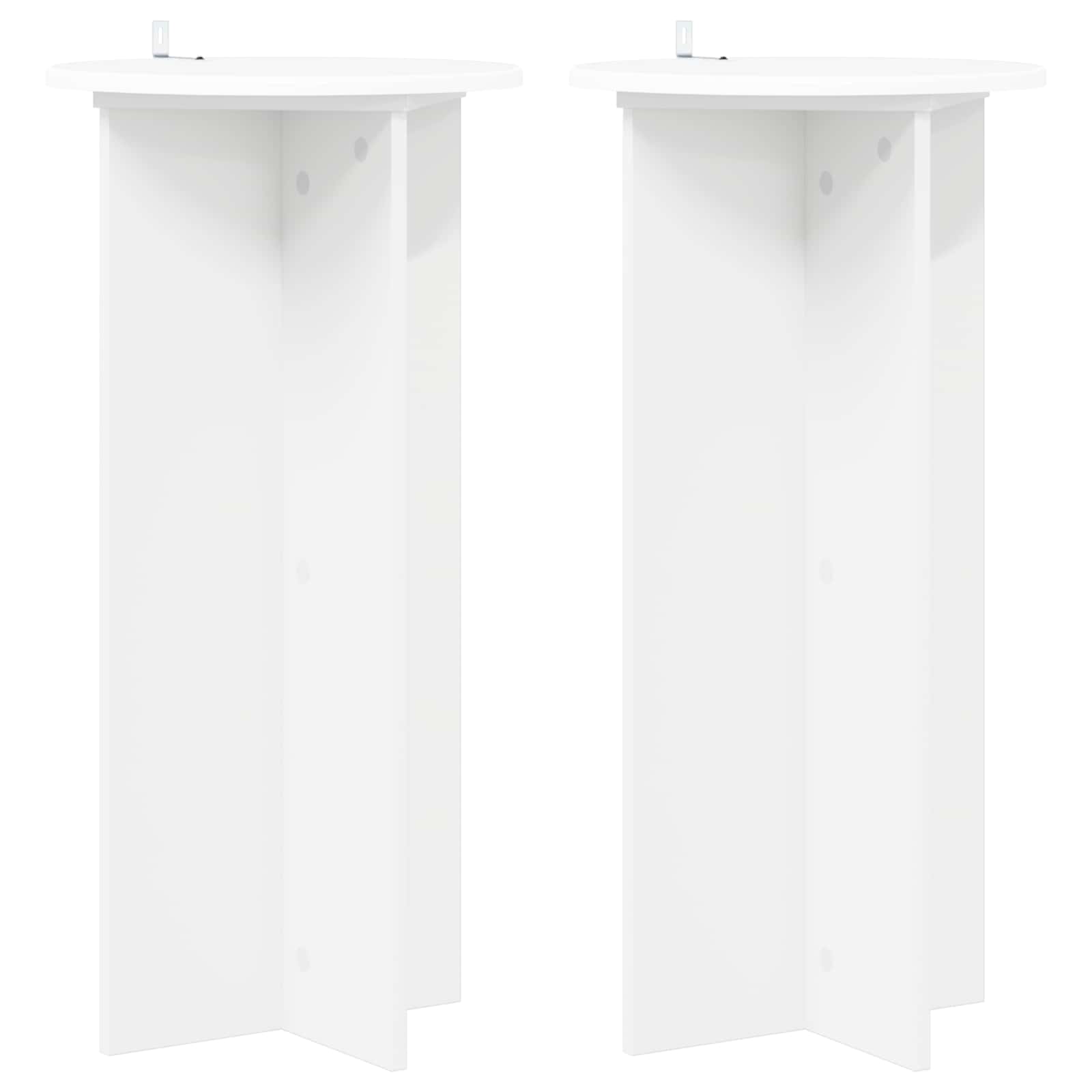 Plantenstandaard 2 pcs Wit Ø40 x 80 cm Bewerkt hout is nu te koop bij PeponiXL, paradijselijk wonen!