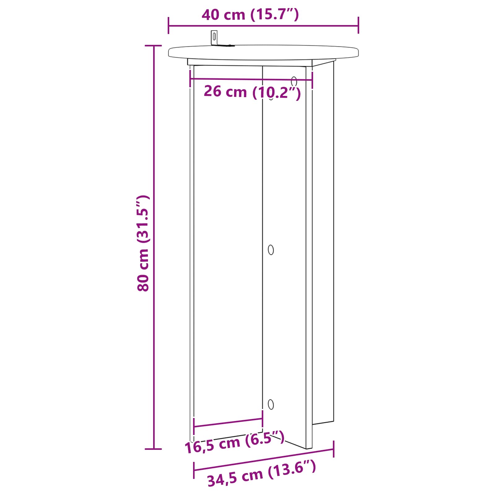 Plantenstandaard 2 pcs Wit Ø40 x 80 cm Bewerkt hout is nu te koop bij PeponiXL, paradijselijk wonen!