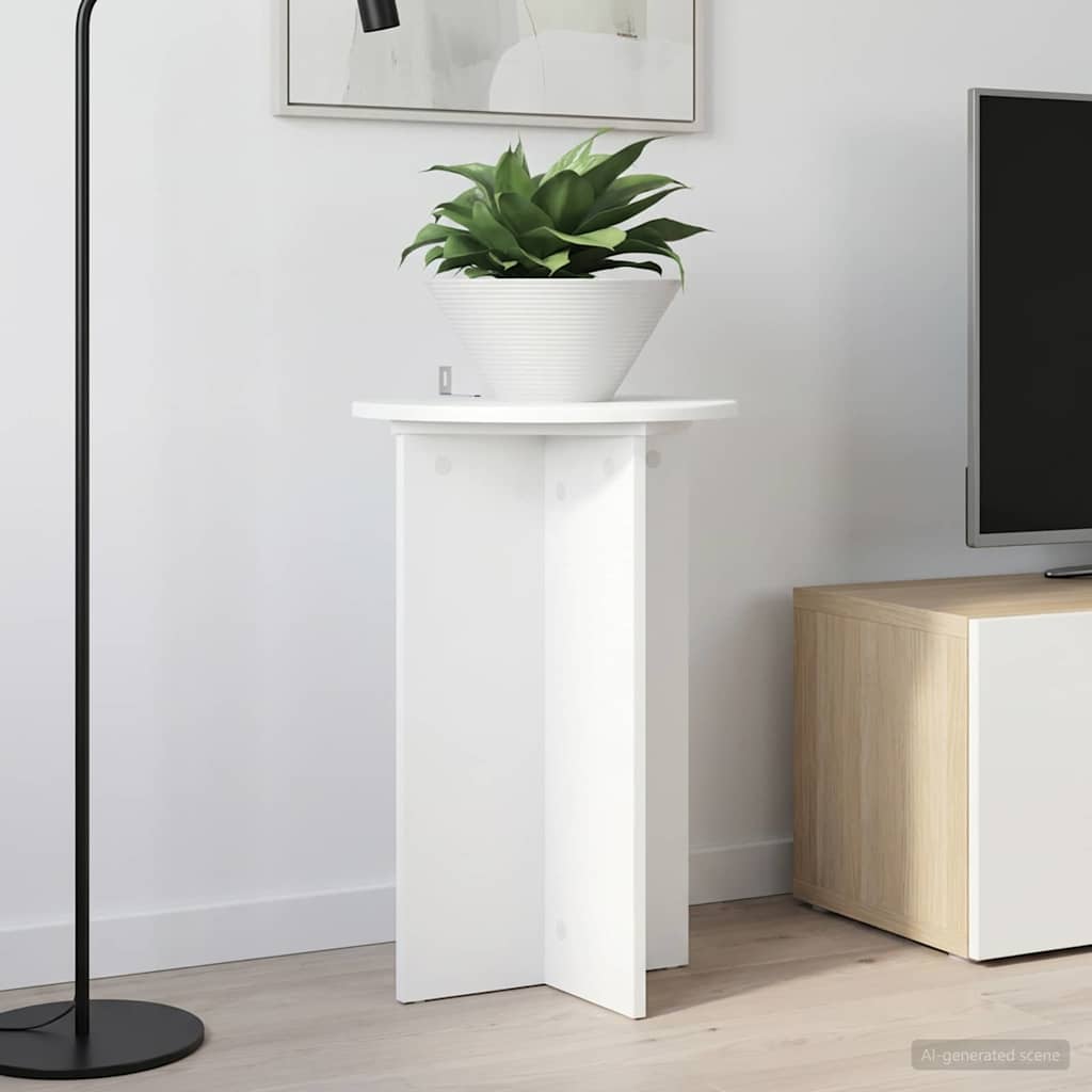 Plantenstandaard 2 pcs Wit Ø40 x 60 cm Bewerkt hout is nu te koop bij PeponiXL, paradijselijk wonen!