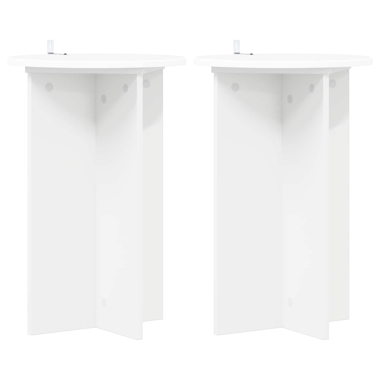 Plantenstandaard 2 pcs Wit Ø40 x 60 cm Bewerkt hout is nu te koop bij PeponiXL, paradijselijk wonen!