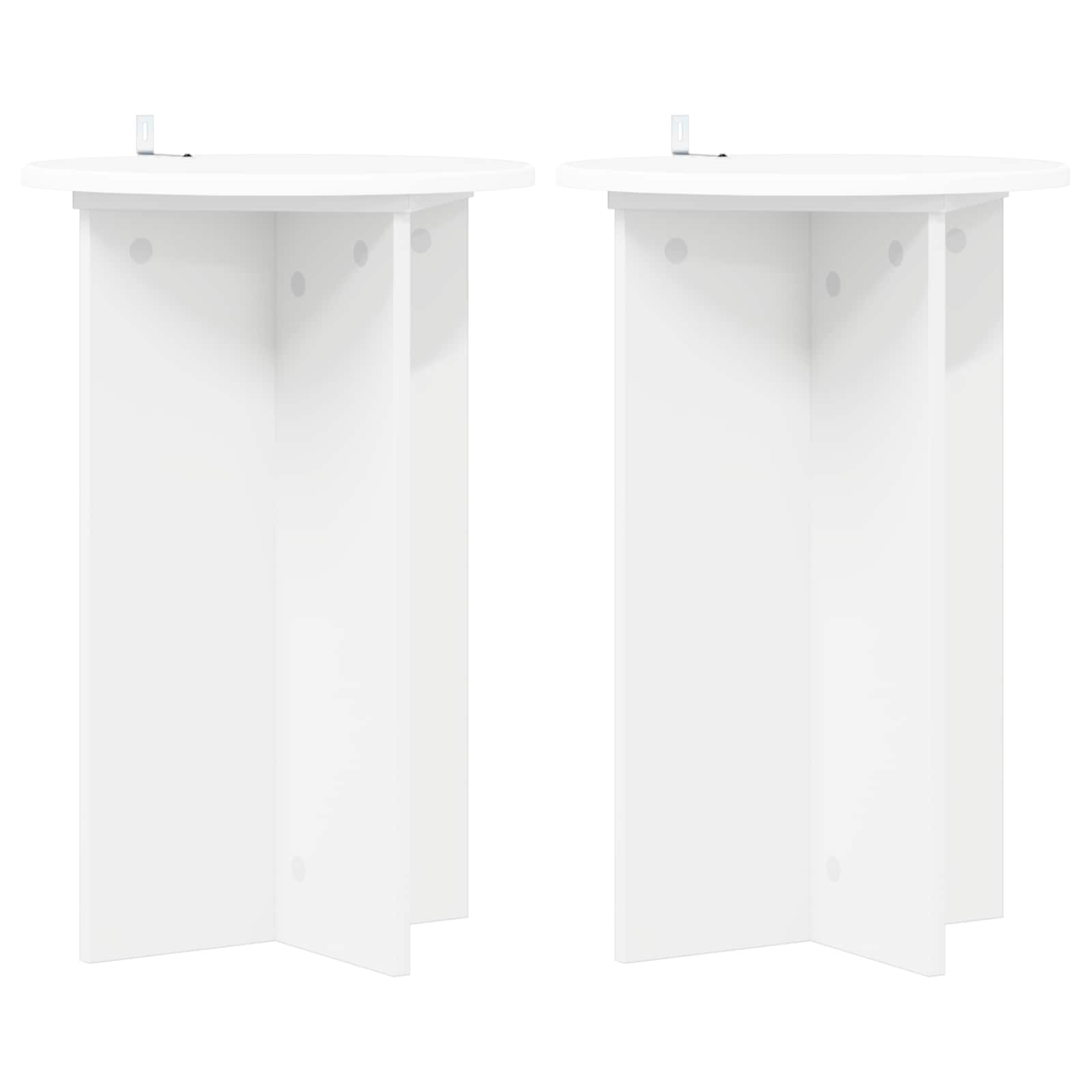 Plantenstandaard 2 pcs Wit Ø40 x 60 cm Bewerkt hout is nu te koop bij PeponiXL, paradijselijk wonen!