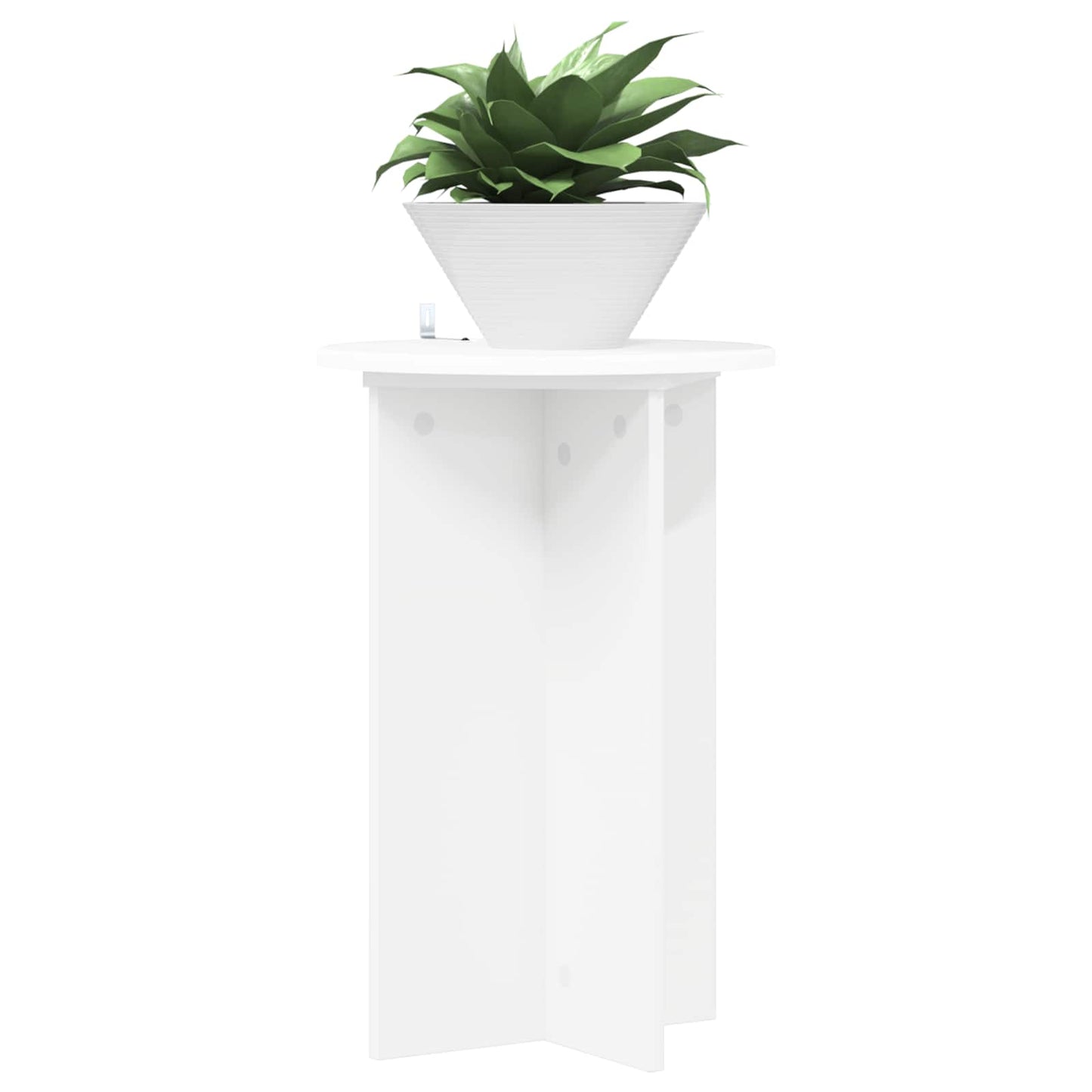 Plantenstandaard 2 pcs Wit Ø40 x 60 cm Bewerkt hout is nu te koop bij PeponiXL, paradijselijk wonen!