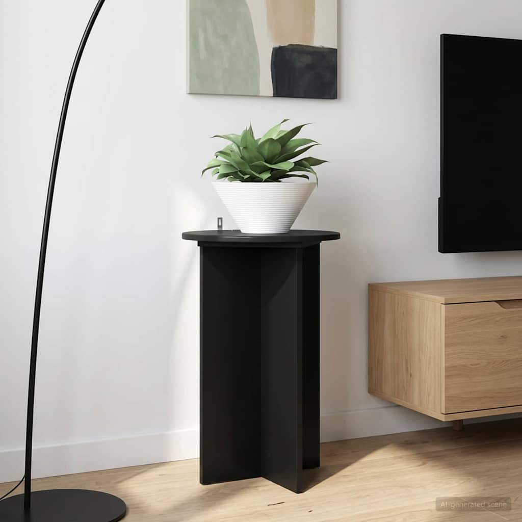 Plantenstandaard 2 pcs Zwart Ø40 x 60 cm Bewerkt hout is nu te koop bij PeponiXL, paradijselijk wonen!
