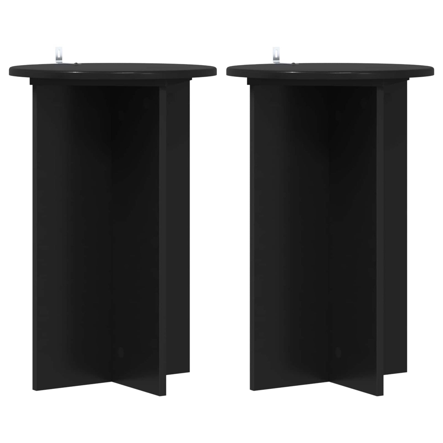 Plantenstandaard 2 pcs Zwart Ø40 x 60 cm Bewerkt hout is nu te koop bij PeponiXL, paradijselijk wonen!