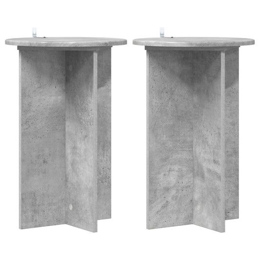Plantenstandaard 2 pcs Betongrijs Ø40 x 60 cm Bewerkt hout is nu te koop bij PeponiXL, paradijselijk wonen!