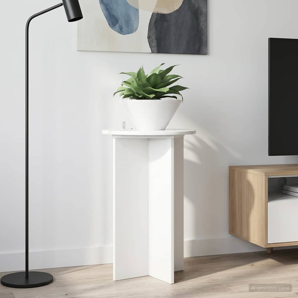 Plantenstandaard 2 pcs Hoogglans Wit Ø40 x 60 cm Bewerkt hout is nu te koop bij PeponiXL, paradijselijk wonen!