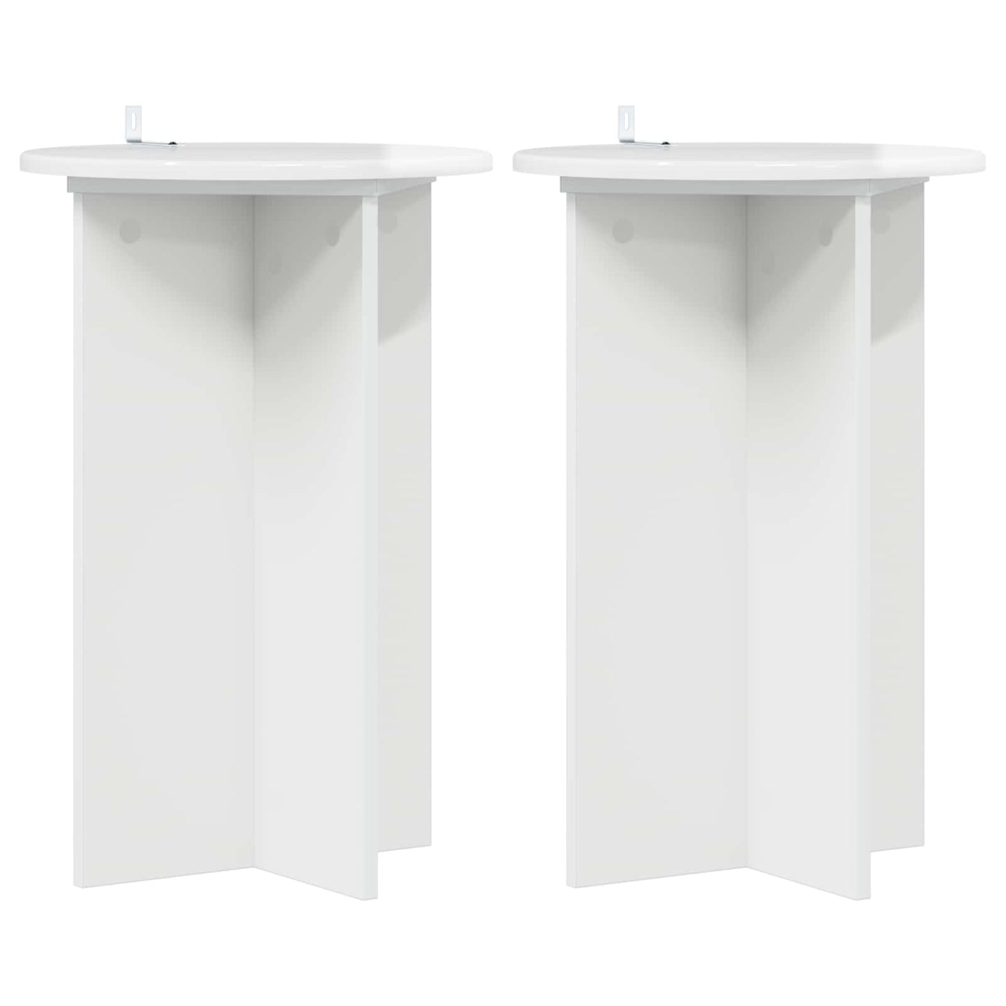 Plantenstandaard 2 pcs Hoogglans Wit Ø40 x 60 cm Bewerkt hout is nu te koop bij PeponiXL, paradijselijk wonen!