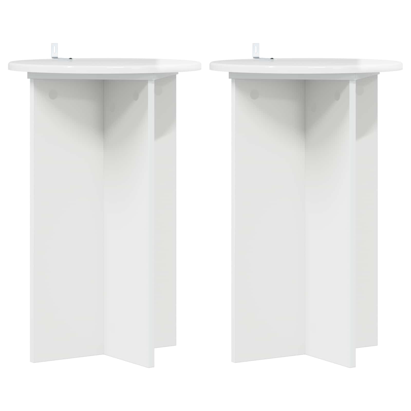Plantenstandaard 2 pcs Hoogglans Wit Ø40 x 60 cm Bewerkt hout is nu te koop bij PeponiXL, paradijselijk wonen!