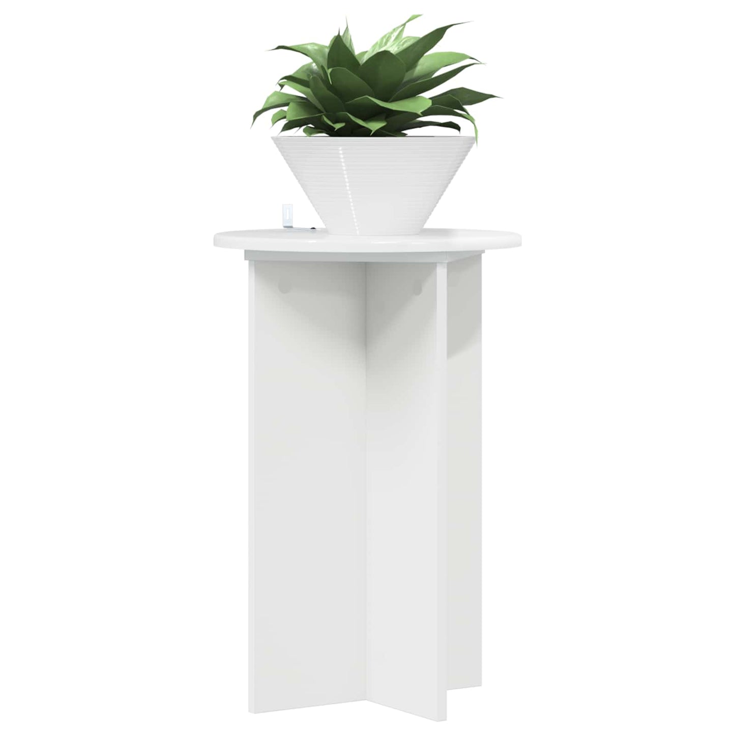 Plantenstandaard 2 pcs Hoogglans Wit Ø40 x 60 cm Bewerkt hout is nu te koop bij PeponiXL, paradijselijk wonen!