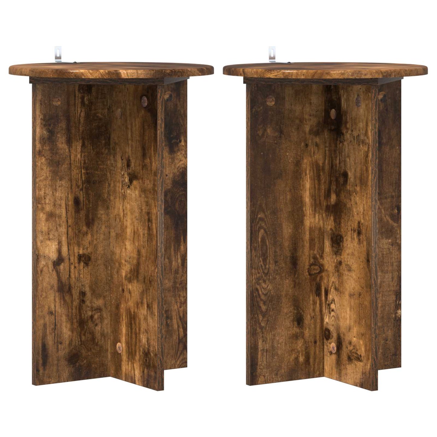 Plantenstandaard 2 pcs Gerookt eiken Ø40 x 60 cm Bewerkt hout is nu te koop bij PeponiXL, paradijselijk wonen!