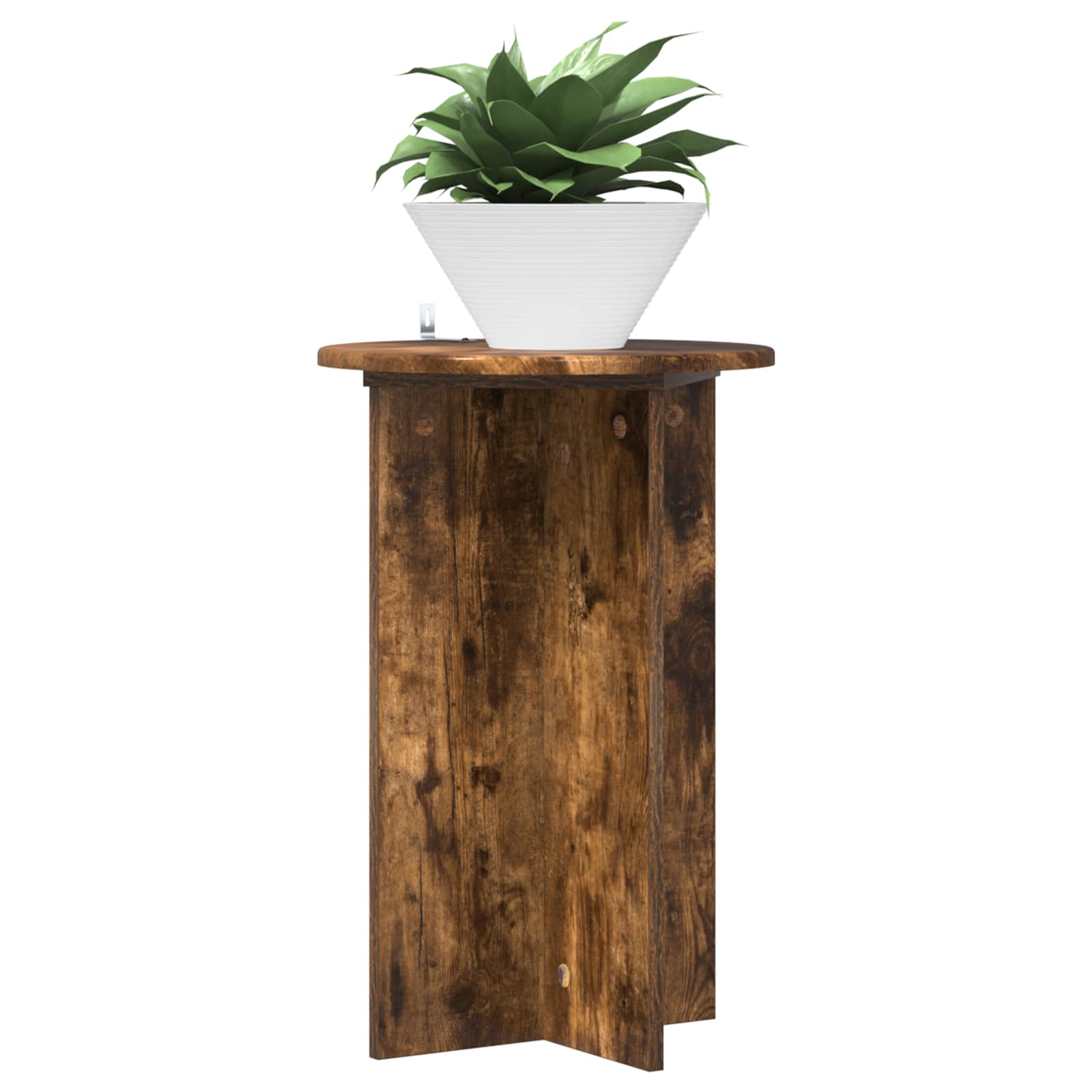 Plantenstandaard 2 pcs Gerookt eiken Ø40 x 60 cm Bewerkt hout is nu te koop bij PeponiXL, paradijselijk wonen!