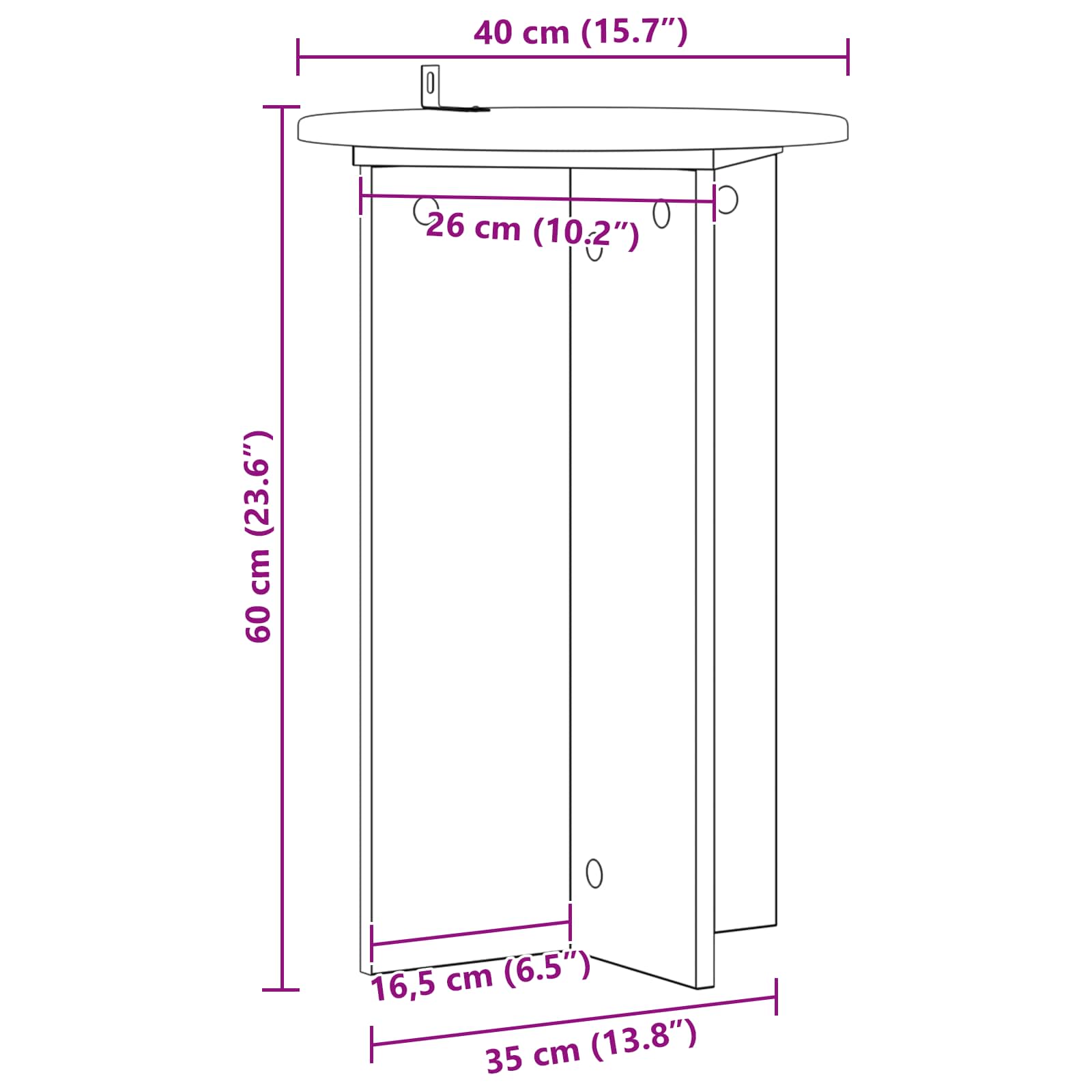 Plantenstandaard 2 pcs Gerookt eiken Ø40 x 60 cm Bewerkt hout is nu te koop bij PeponiXL, paradijselijk wonen!