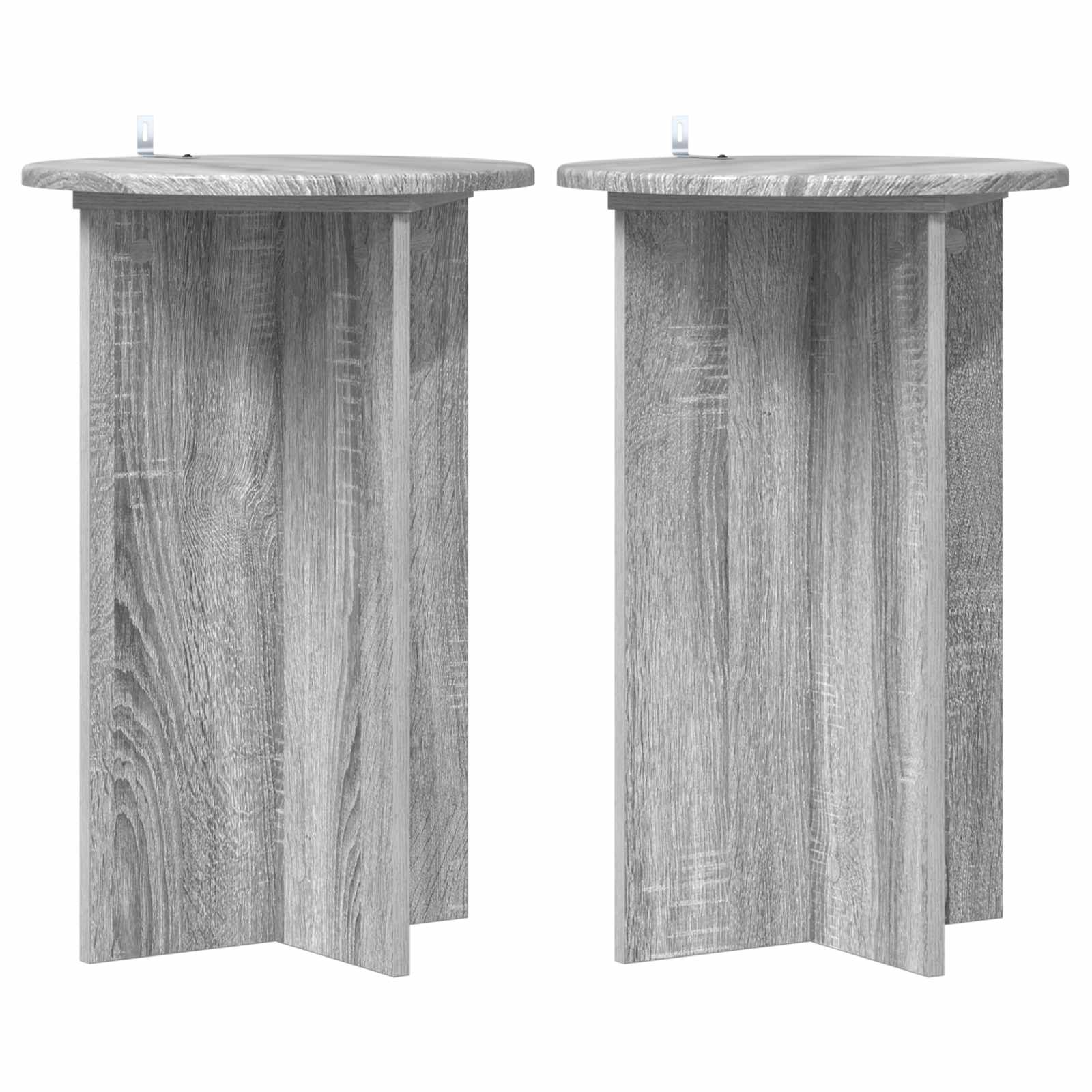 Plantenstandaard 2 pcs Grijs sonoma Ø40 x 60 cm Bewerkt hout is nu te koop bij PeponiXL, paradijselijk wonen!