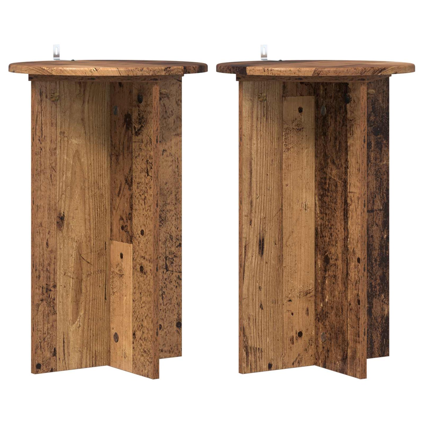 Plantenstandaard 2 pcs Oud hout Ø40 x 60 cm Bewerkt hout is nu te koop bij PeponiXL, paradijselijk wonen!
