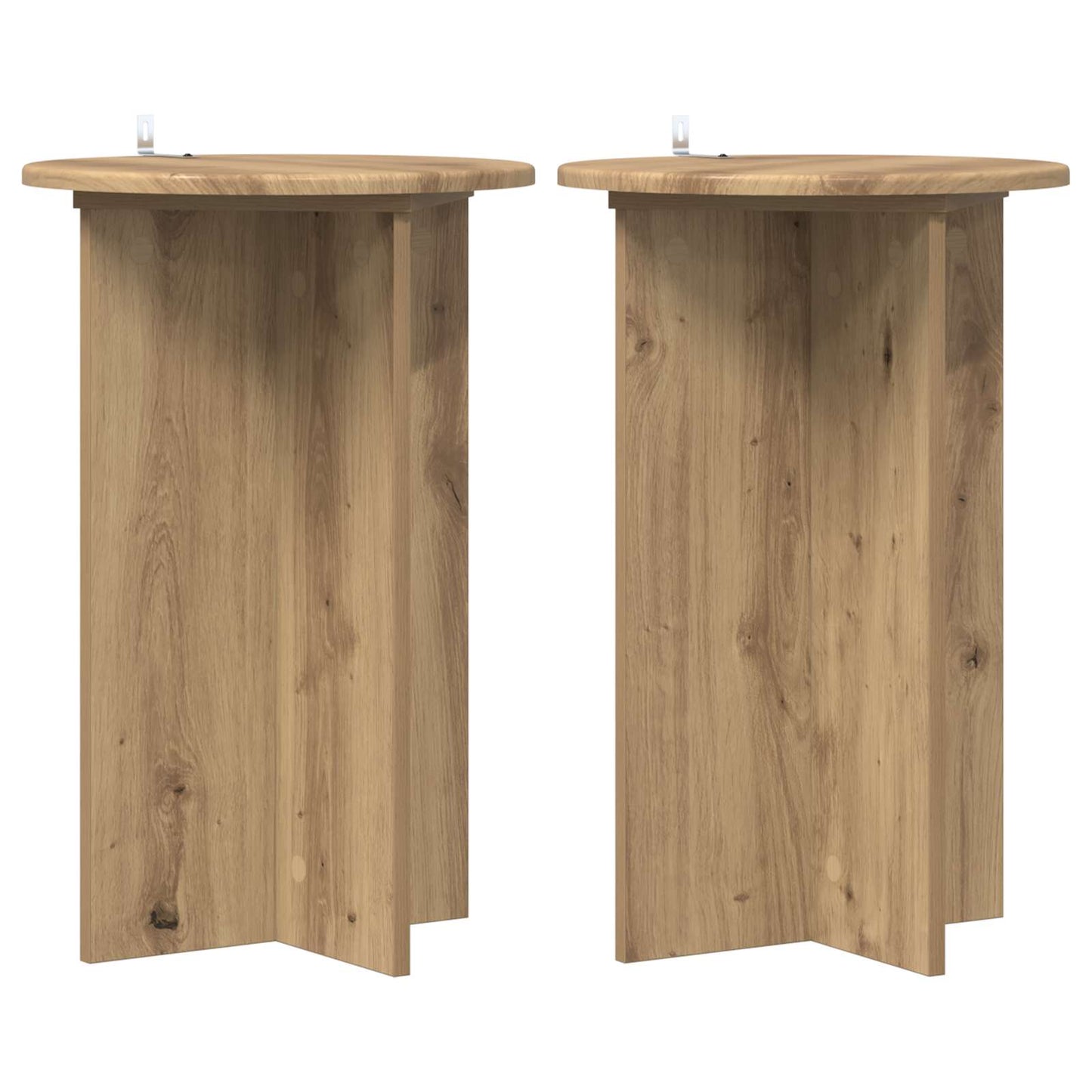 Plantenstandaard 2 pcs Artisanaal eiken Ø40 x 60 cm is nu te koop bij PeponiXL, paradijselijk wonen!