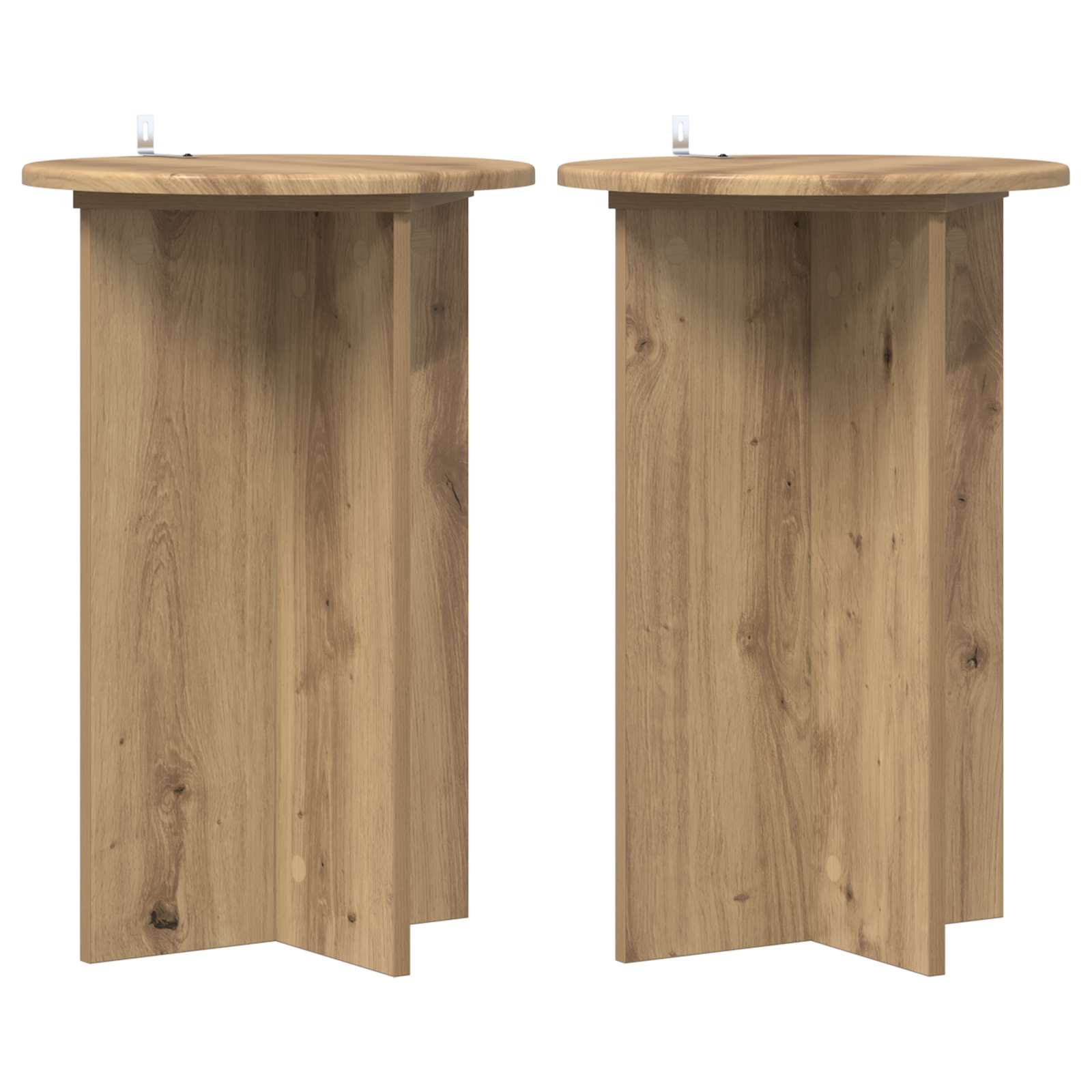 Plantenstandaard 2 pcs Artisanaal eiken Ø40 x 60 cm is nu te koop bij PeponiXL, paradijselijk wonen!