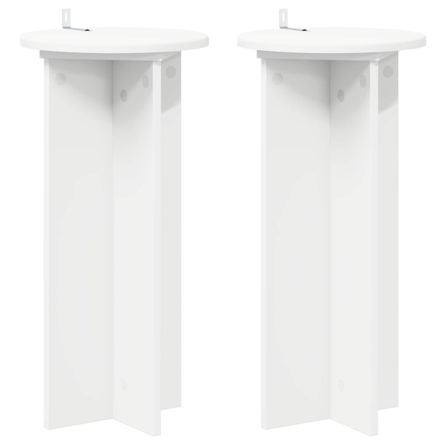 Plantenstandaard 2 pcs Wit Ø29,5 x 60 cm Bewerkt hout is nu te koop bij PeponiXL, paradijselijk wonen!
