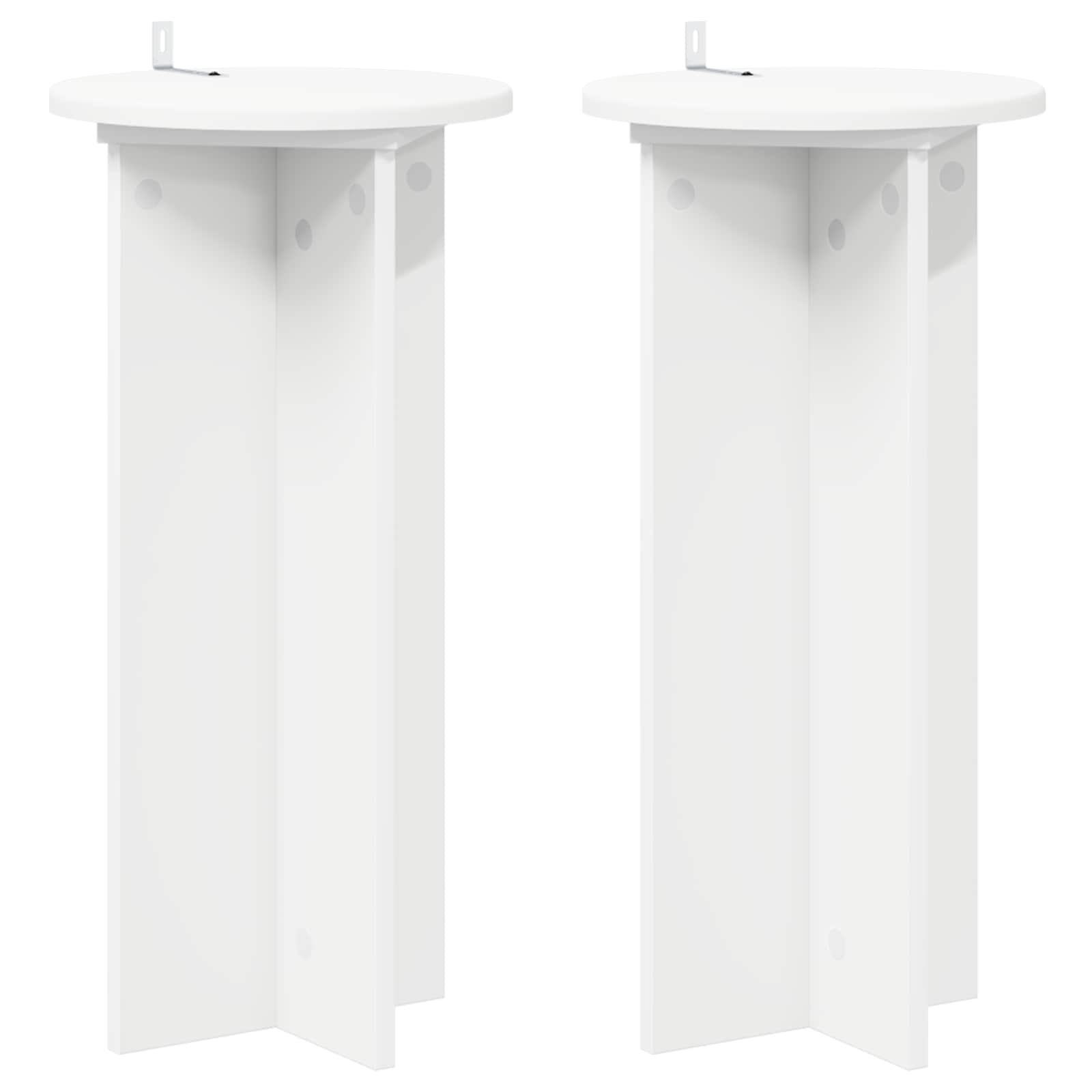 Plantenstandaard 2 pcs Wit Ø29,5 x 60 cm Bewerkt hout is nu te koop bij PeponiXL, paradijselijk wonen!