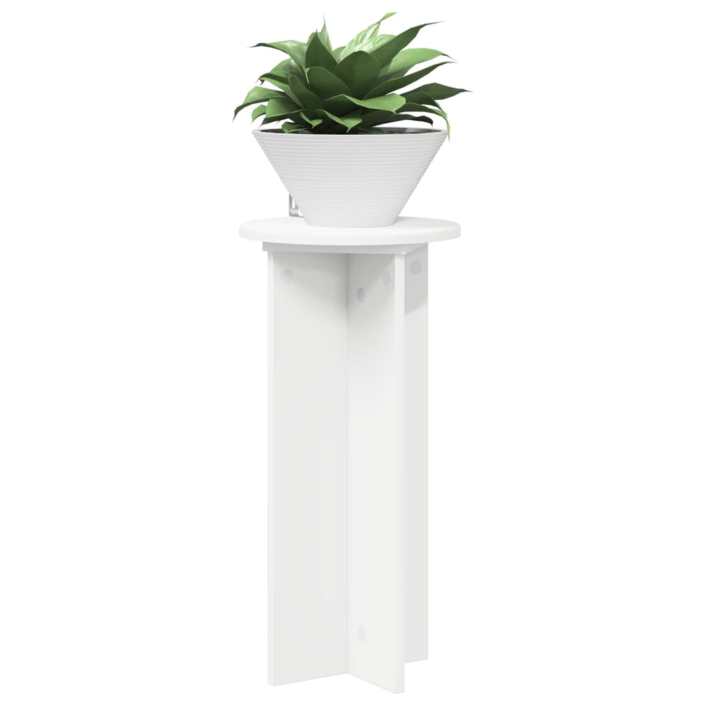 Plantenstandaard 2 pcs Wit Ø29,5 x 60 cm Bewerkt hout is nu te koop bij PeponiXL, paradijselijk wonen!