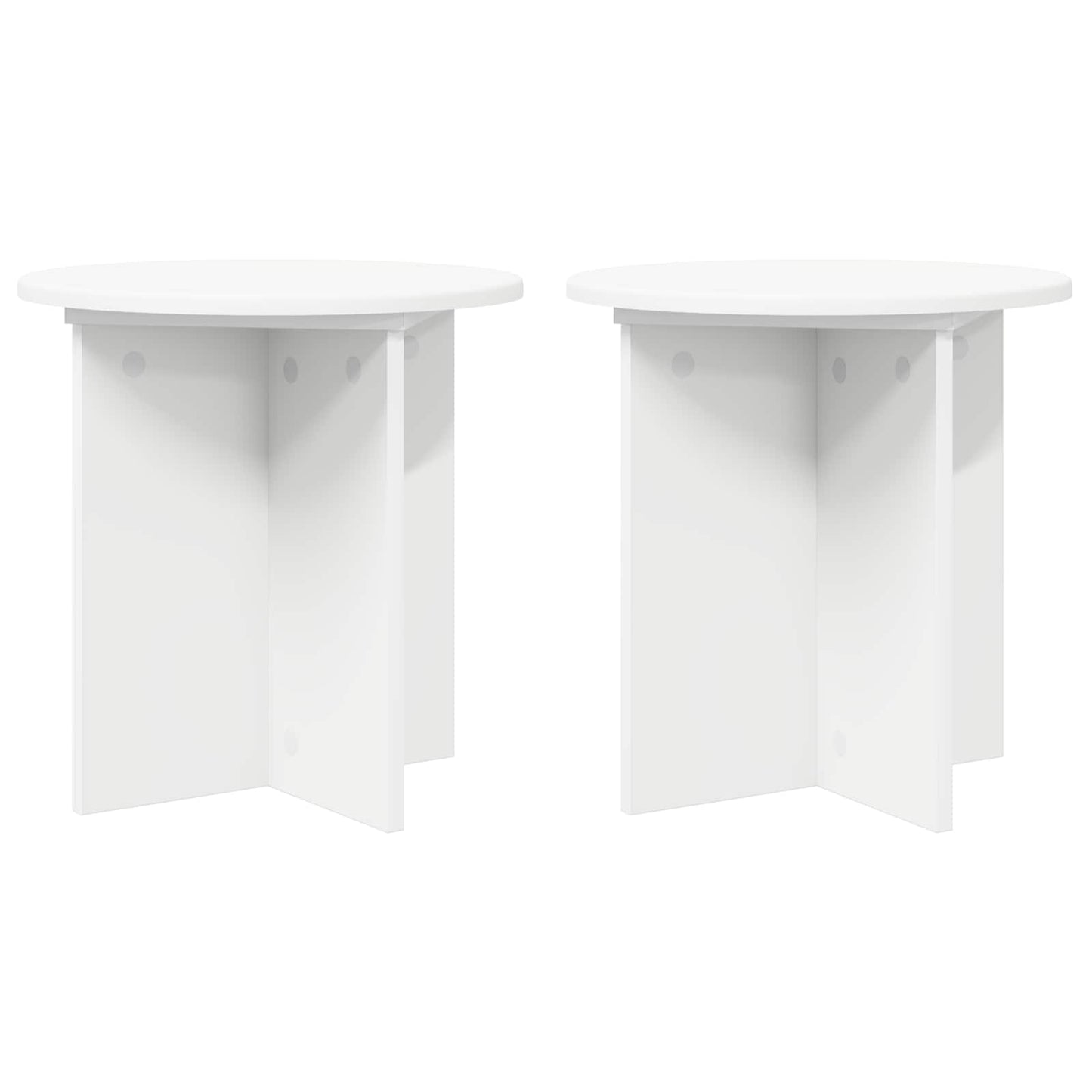 Plantenstandaard 2 pcs Wit Ø40 x 40 cm Bewerkt hout is nu te koop bij PeponiXL, paradijselijk wonen!