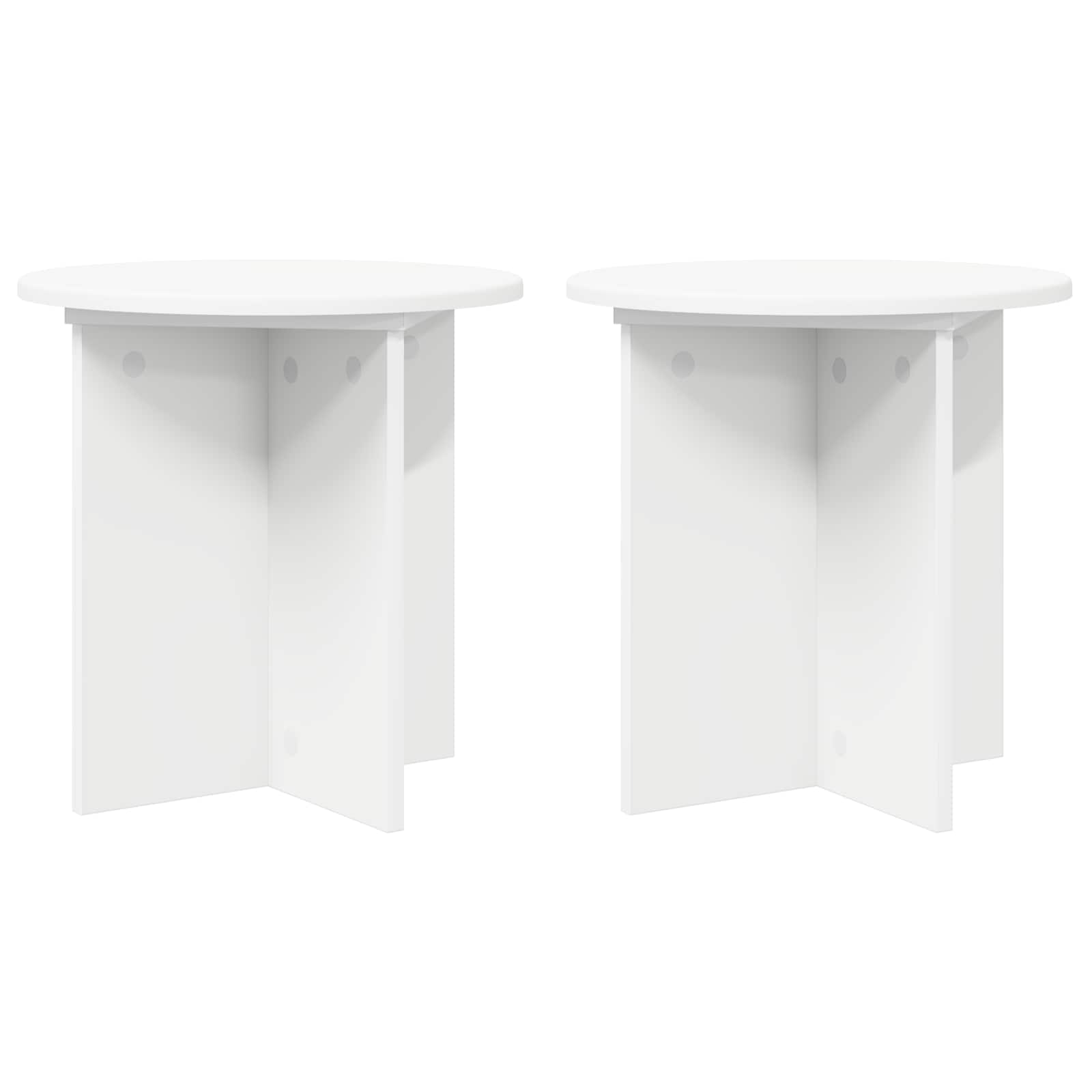 Plantenstandaard 2 pcs Wit Ø40 x 40 cm Bewerkt hout is nu te koop bij PeponiXL, paradijselijk wonen!