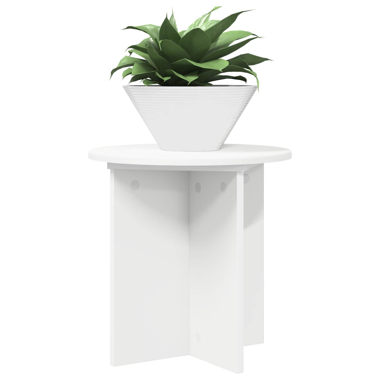 Plantenstandaard 2 pcs Wit Ø40 x 40 cm Bewerkt hout is nu te koop bij PeponiXL, paradijselijk wonen!