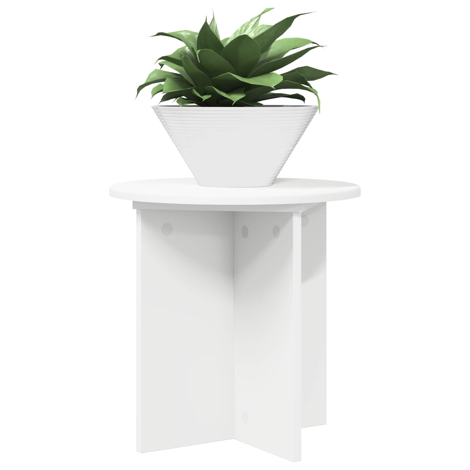 Plantenstandaard 2 pcs Wit Ø40 x 40 cm Bewerkt hout is nu te koop bij PeponiXL, paradijselijk wonen!