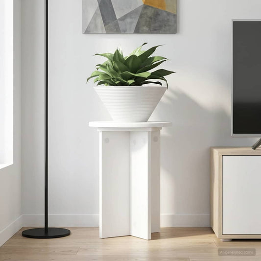 Plantenstandaard 2 pcs Wit Ø29,5 x 40 cm Bewerkt hout is nu te koop bij PeponiXL, paradijselijk wonen!