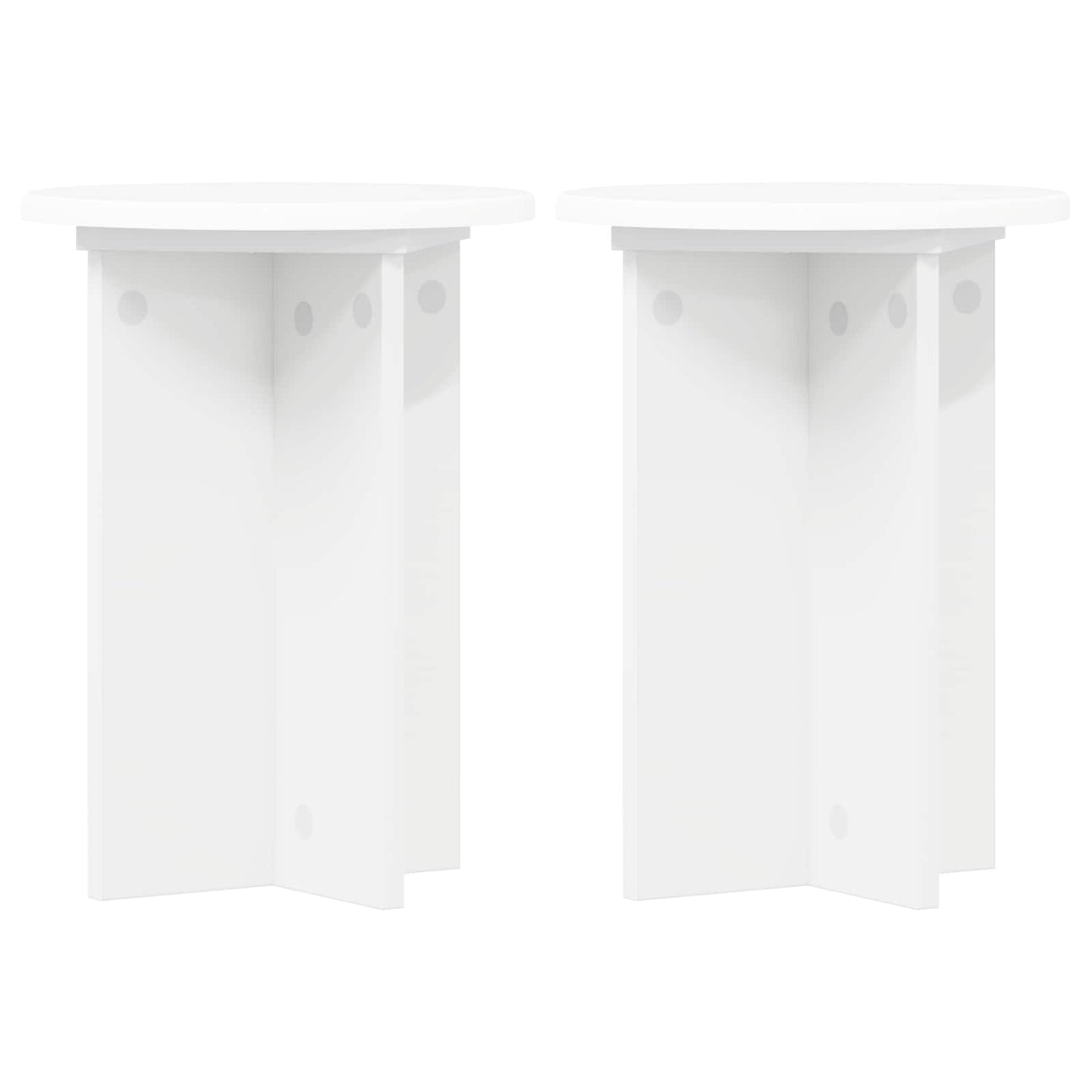 Plantenstandaard 2 pcs Wit Ø29,5 x 40 cm Bewerkt hout is nu te koop bij PeponiXL, paradijselijk wonen!