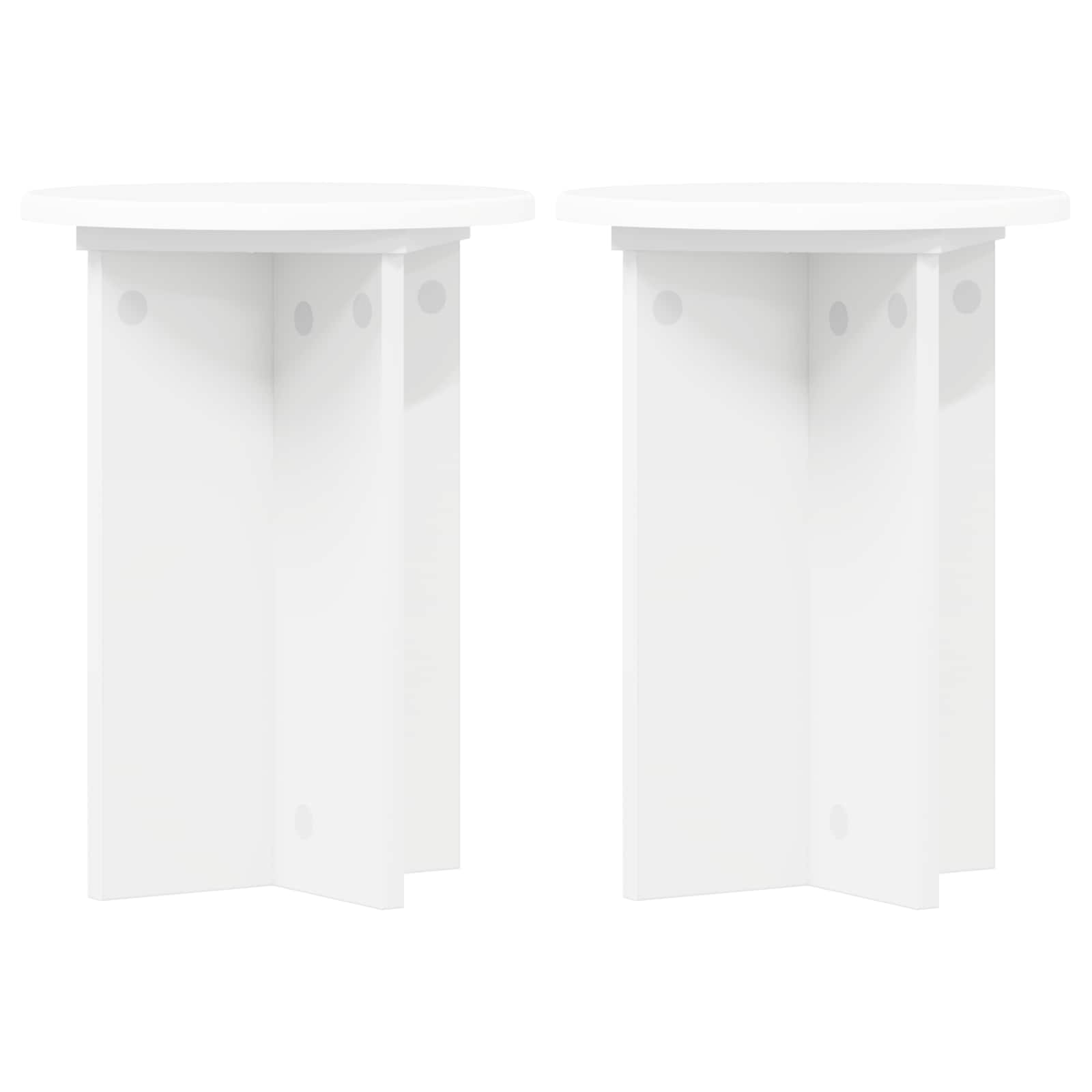 Plantenstandaard 2 pcs Wit Ø29,5 x 40 cm Bewerkt hout is nu te koop bij PeponiXL, paradijselijk wonen!