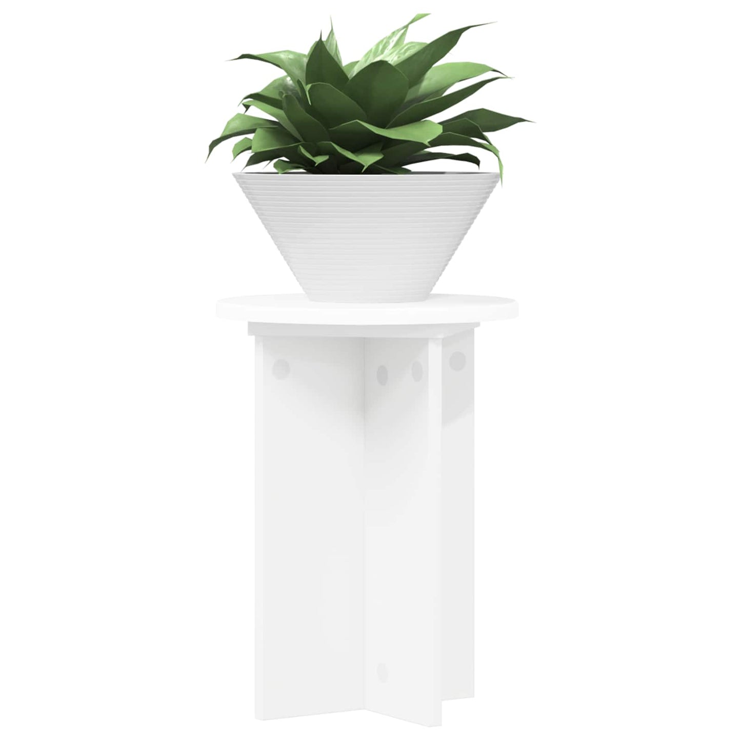 Plantenstandaard 2 pcs Wit Ø29,5 x 40 cm Bewerkt hout is nu te koop bij PeponiXL, paradijselijk wonen!