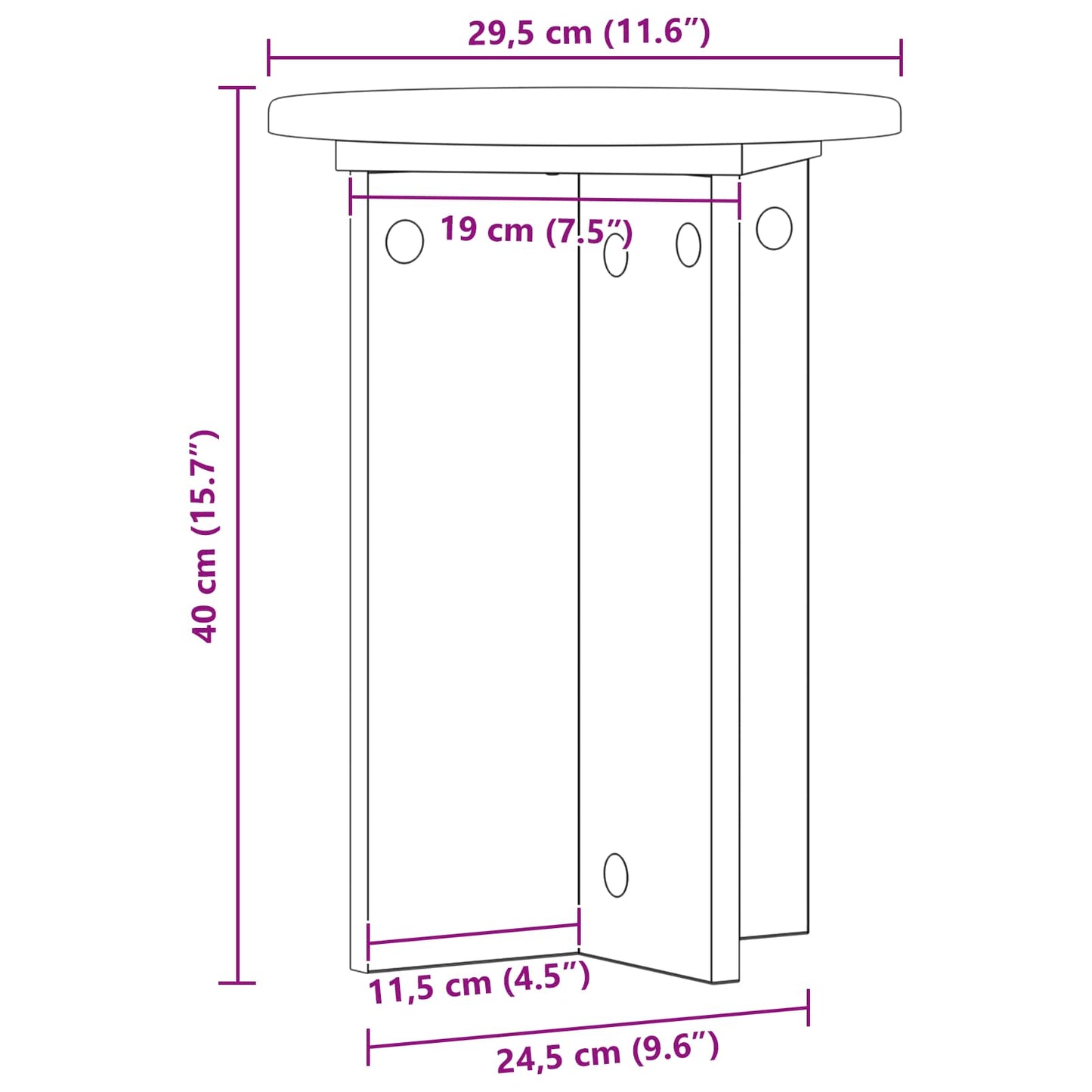 Plantenstandaard 2 pcs Wit Ø29,5 x 40 cm Bewerkt hout is nu te koop bij PeponiXL, paradijselijk wonen!