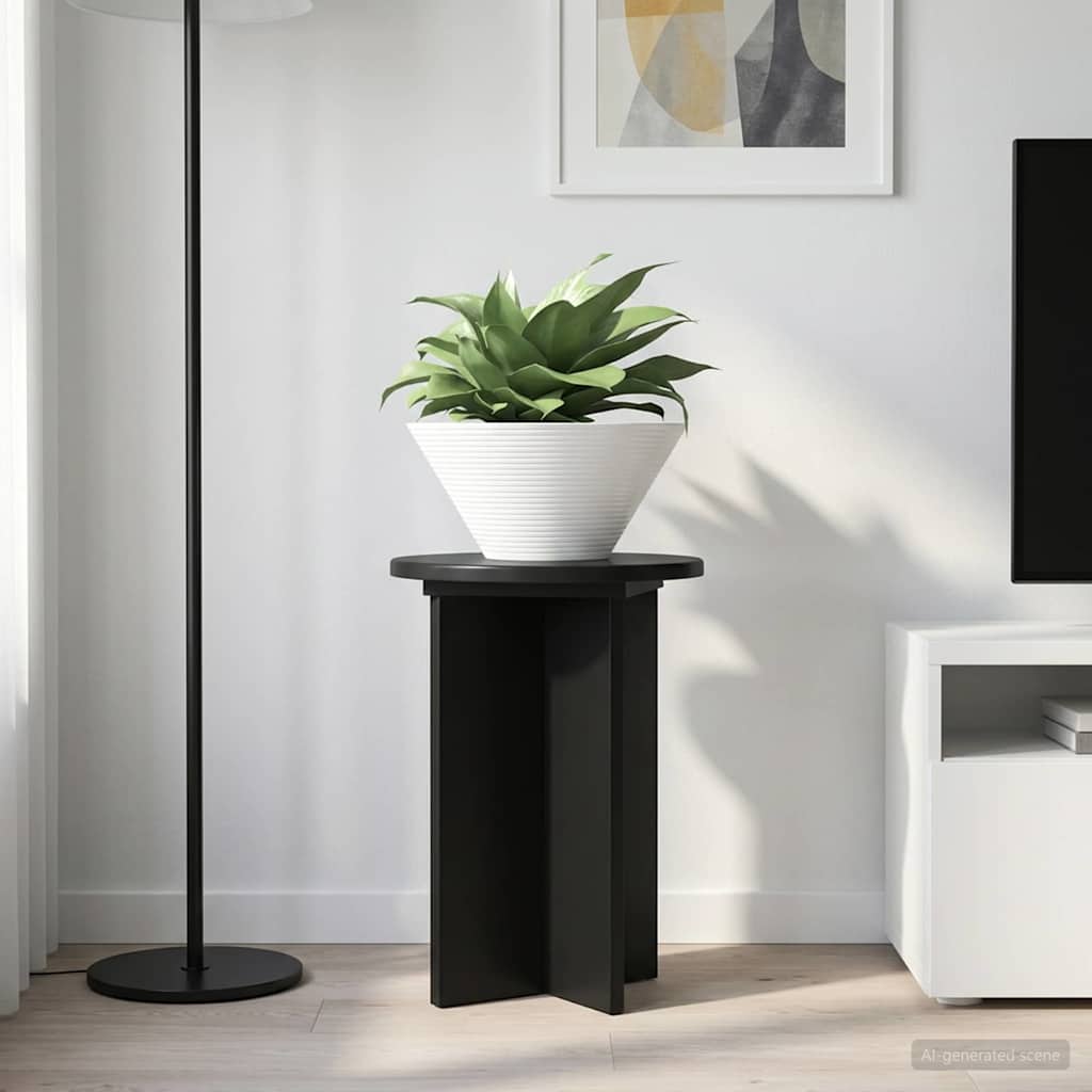 Plantenstandaard 2 pcs Zwart Ø29,5 x 40 cm Bewerkt hout is nu te koop bij PeponiXL, paradijselijk wonen!