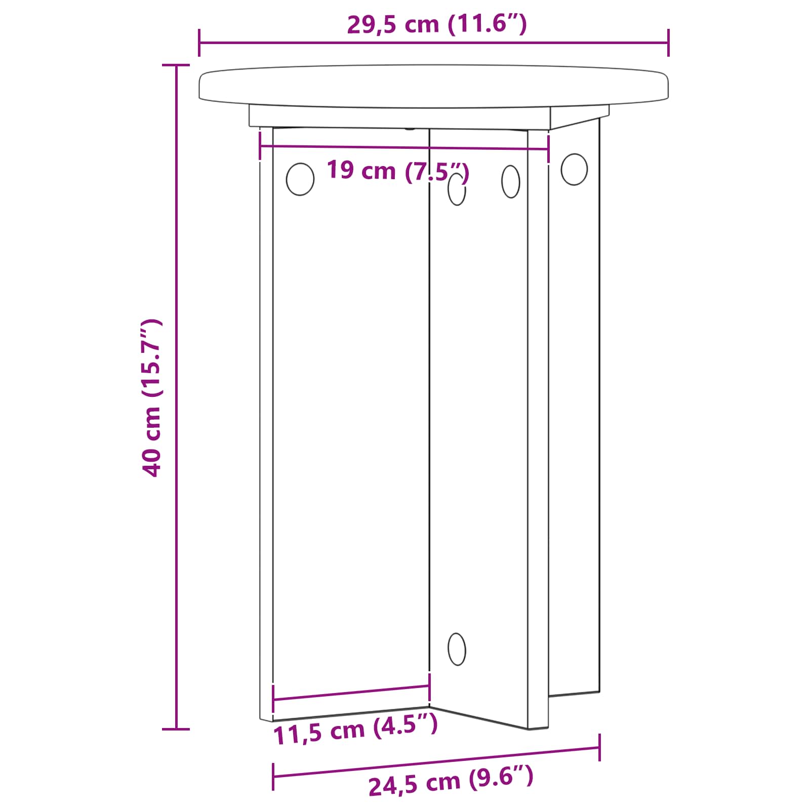 Plantenstandaard 2 pcs Zwart Ø29,5 x 40 cm Bewerkt hout is nu te koop bij PeponiXL, paradijselijk wonen!