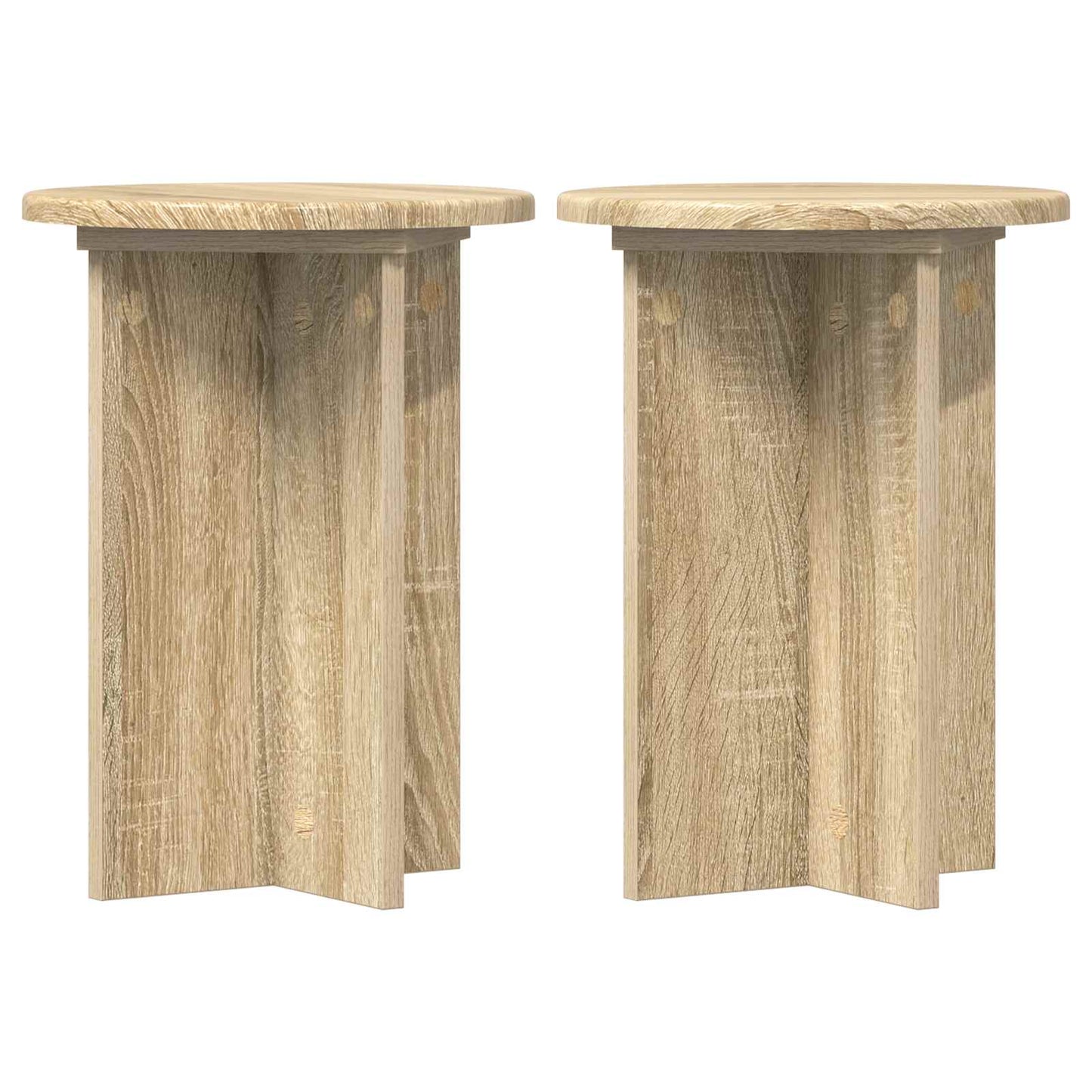 Plantenstandaard 2 pcs Sonoma Eiken Ø29,5 x 40 cm Bewerkt hout is nu te koop bij PeponiXL, paradijselijk wonen!