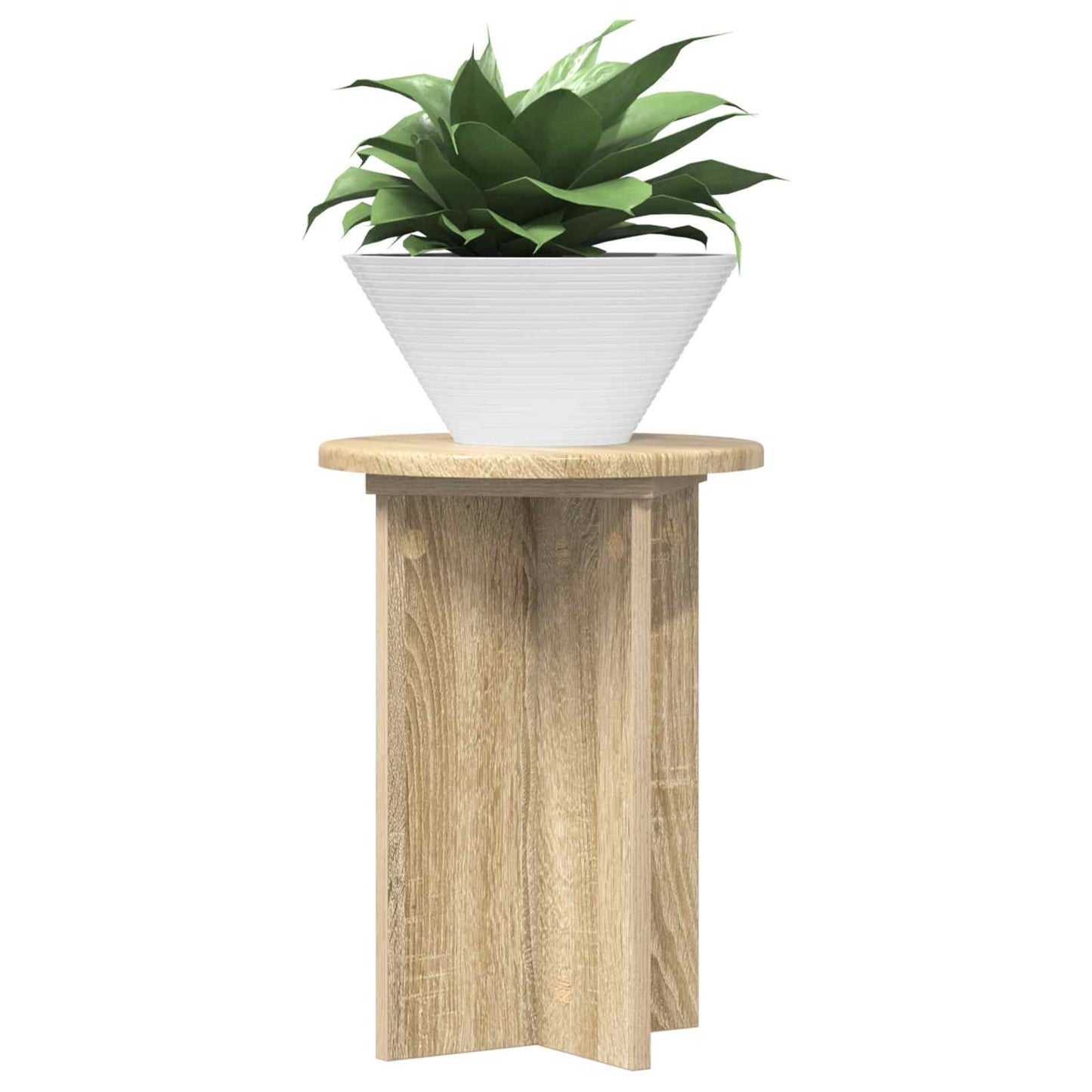 Plantenstandaard 2 pcs Sonoma Eiken Ø29,5 x 40 cm Bewerkt hout is nu te koop bij PeponiXL, paradijselijk wonen!