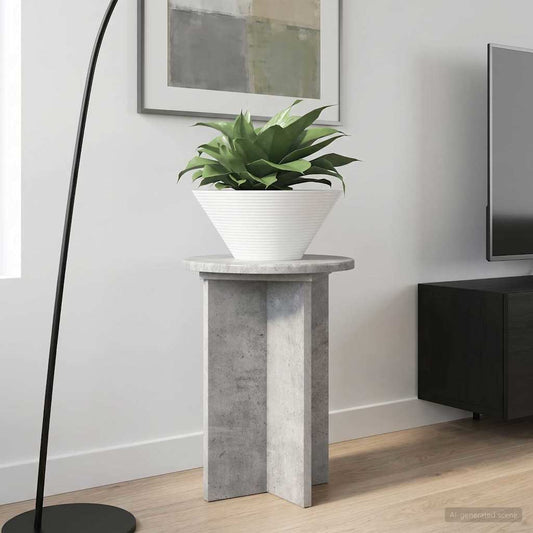 Plantenstandaard 2 pcs Betongrijs Ø29,5 x 40 cm Bewerkt hout is nu te koop bij PeponiXL, paradijselijk wonen!