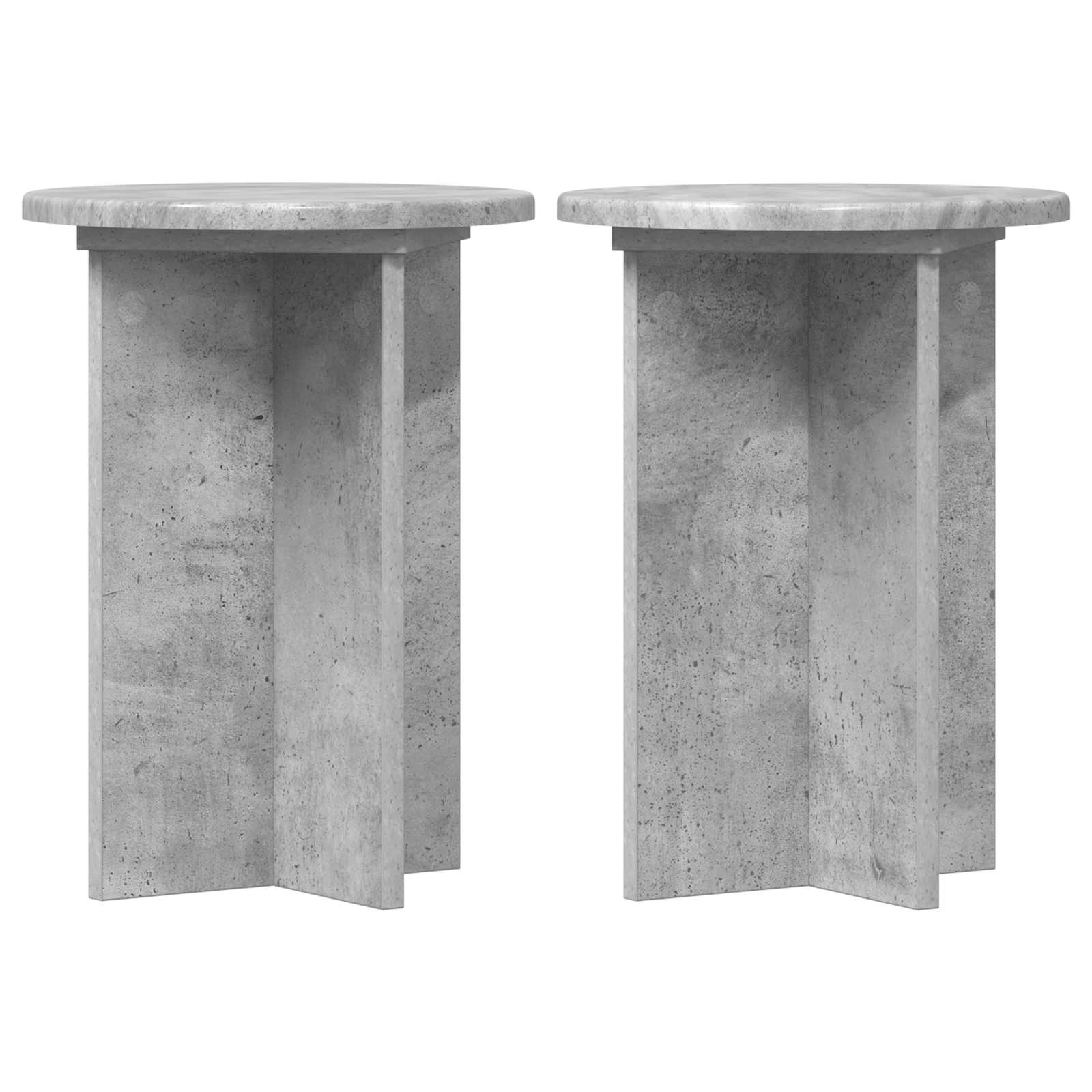Plantenstandaard 2 pcs Betongrijs Ø29,5 x 40 cm Bewerkt hout is nu te koop bij PeponiXL, paradijselijk wonen!