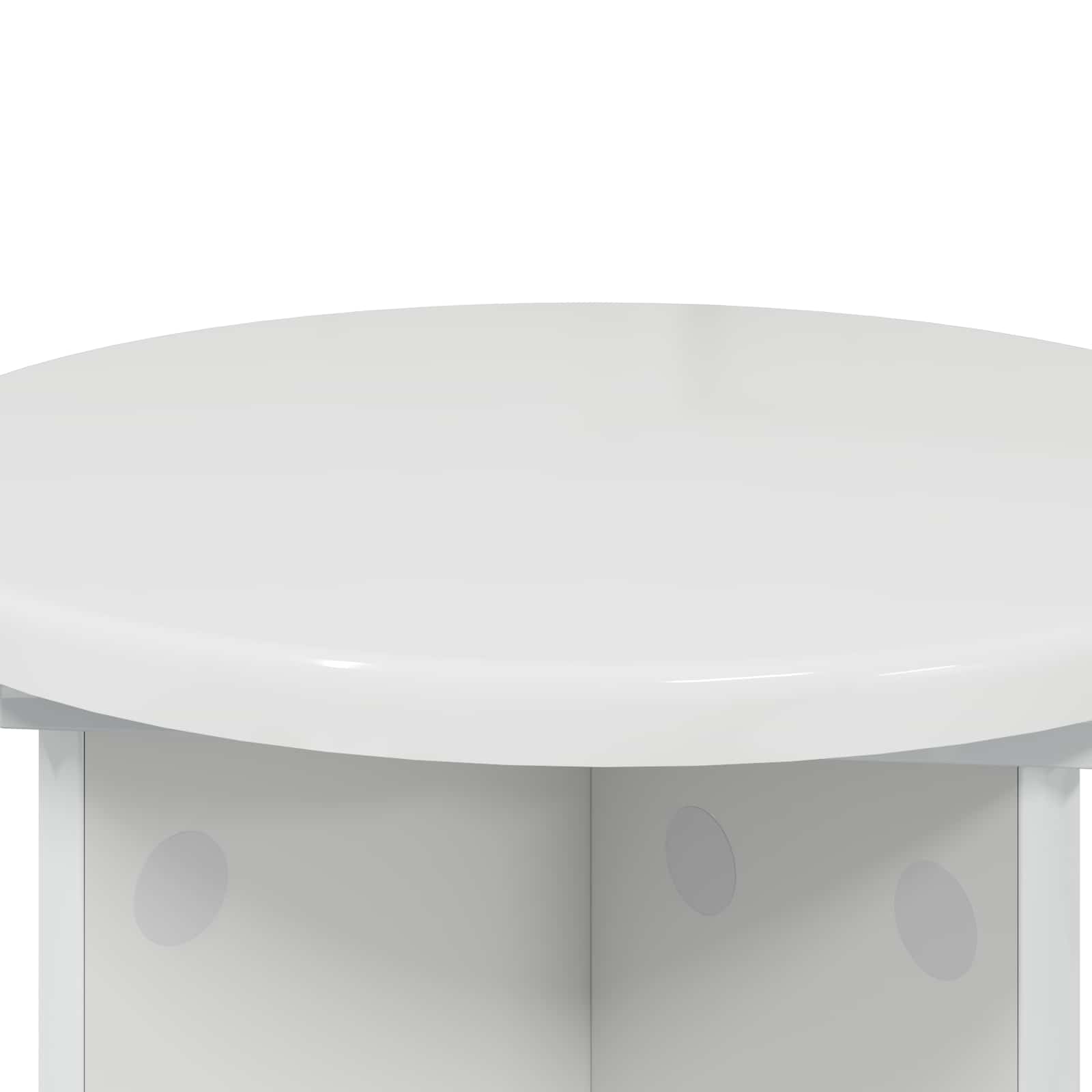 Plantenstandaard 2 pcs Hoogglans Wit Ø29,5 x 40 cm Bewerkt hout is nu te koop bij PeponiXL, paradijselijk wonen!