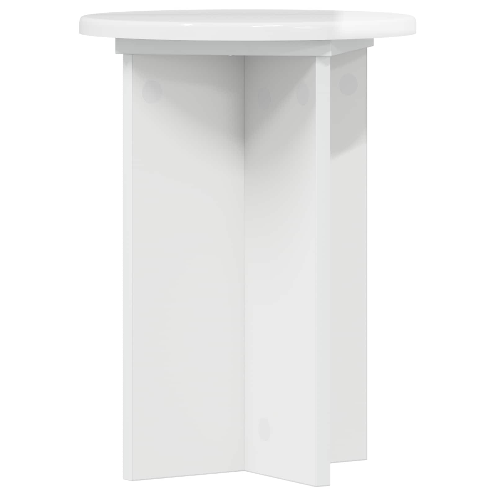 Plantenstandaard 2 pcs Hoogglans Wit Ø29,5 x 40 cm Bewerkt hout is nu te koop bij PeponiXL, paradijselijk wonen!